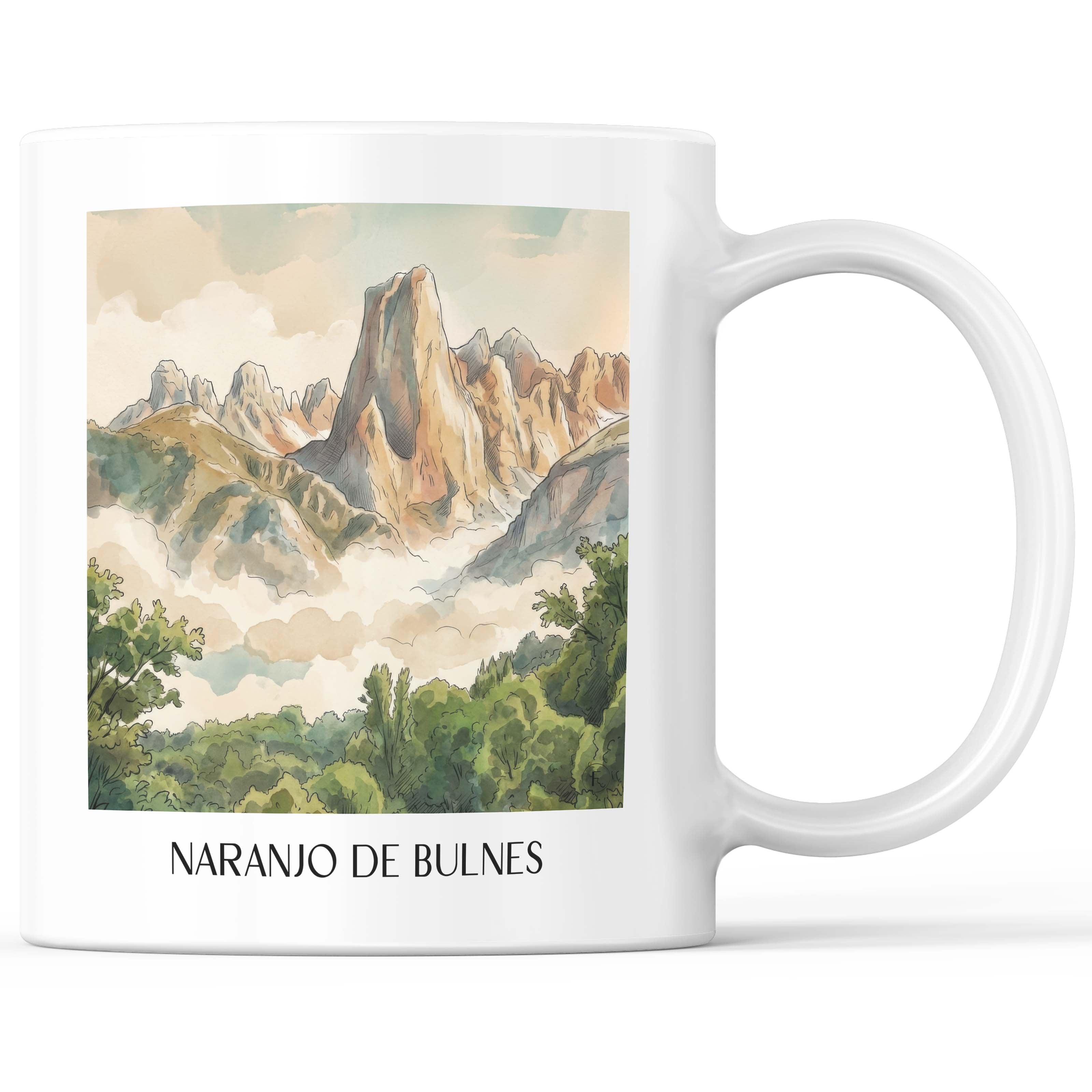 Naranjo de Bulnes Kaffeebecher - Spanien - Spanien Becher - Kaffeetasse im Aquarell Stil - favplace