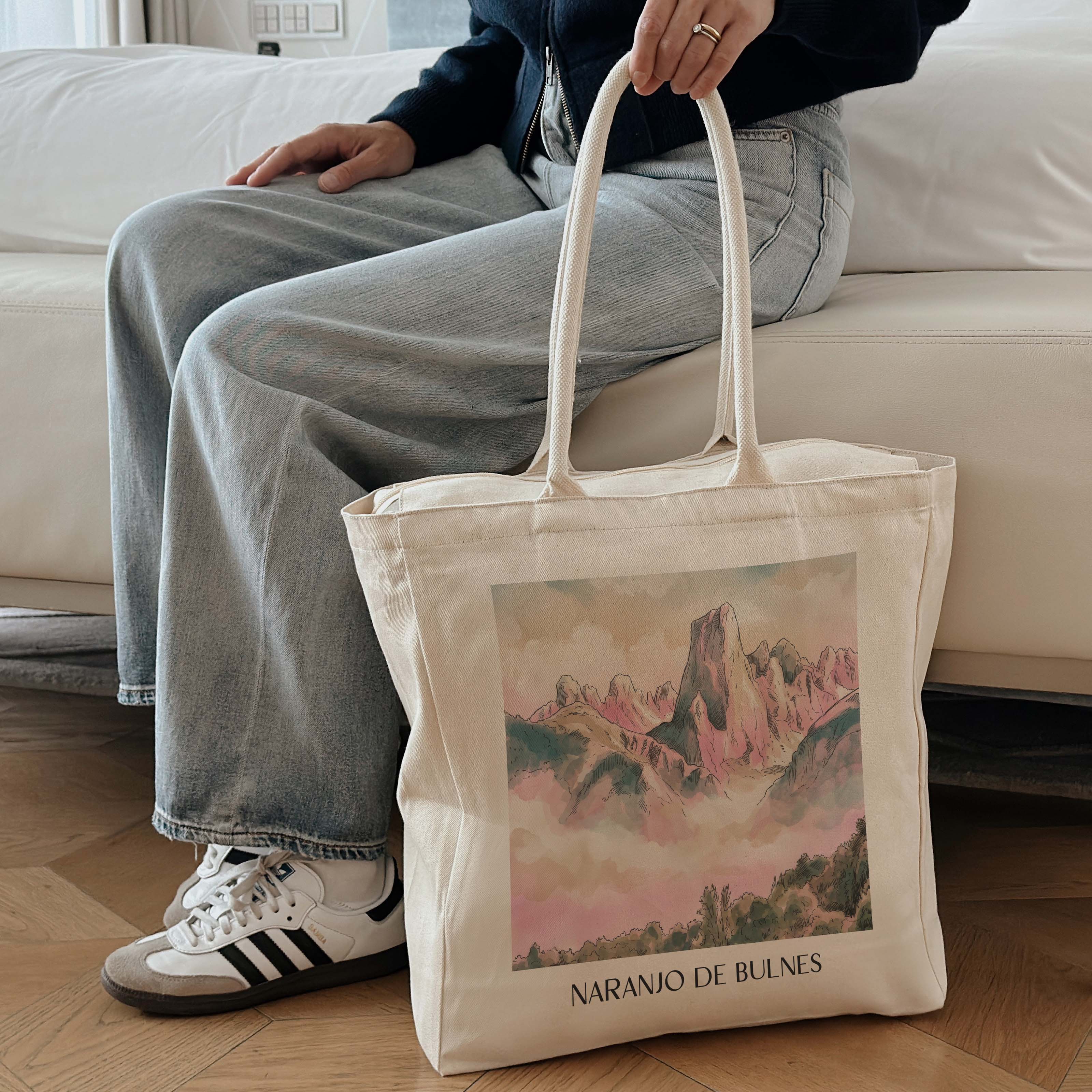naranjo-de-bulnes-spanien-spanien-einkaufstasche-aquarell-pink-rosa