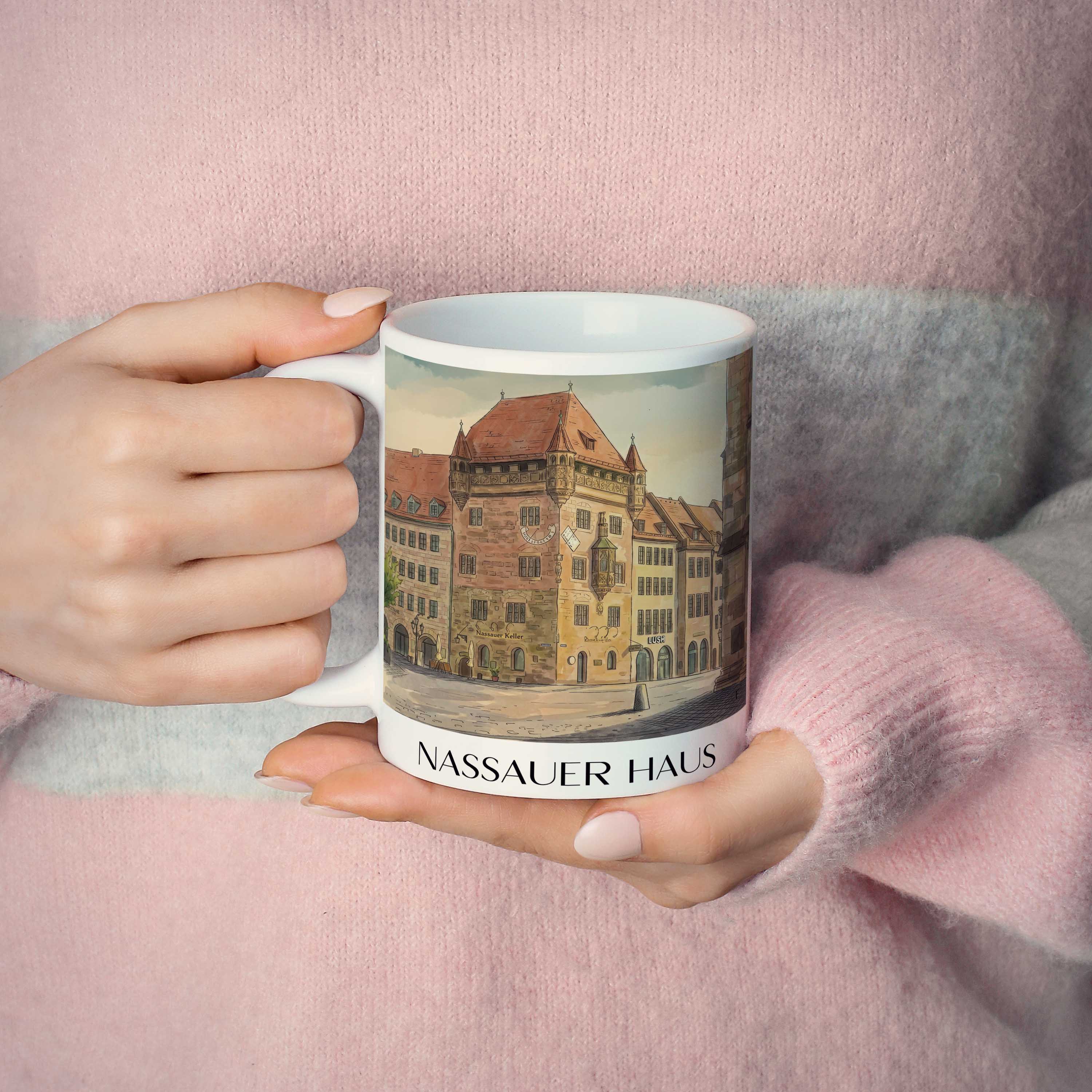 nassauer-haus-nürnberg-deutschland-kaffeebecher-aquarell