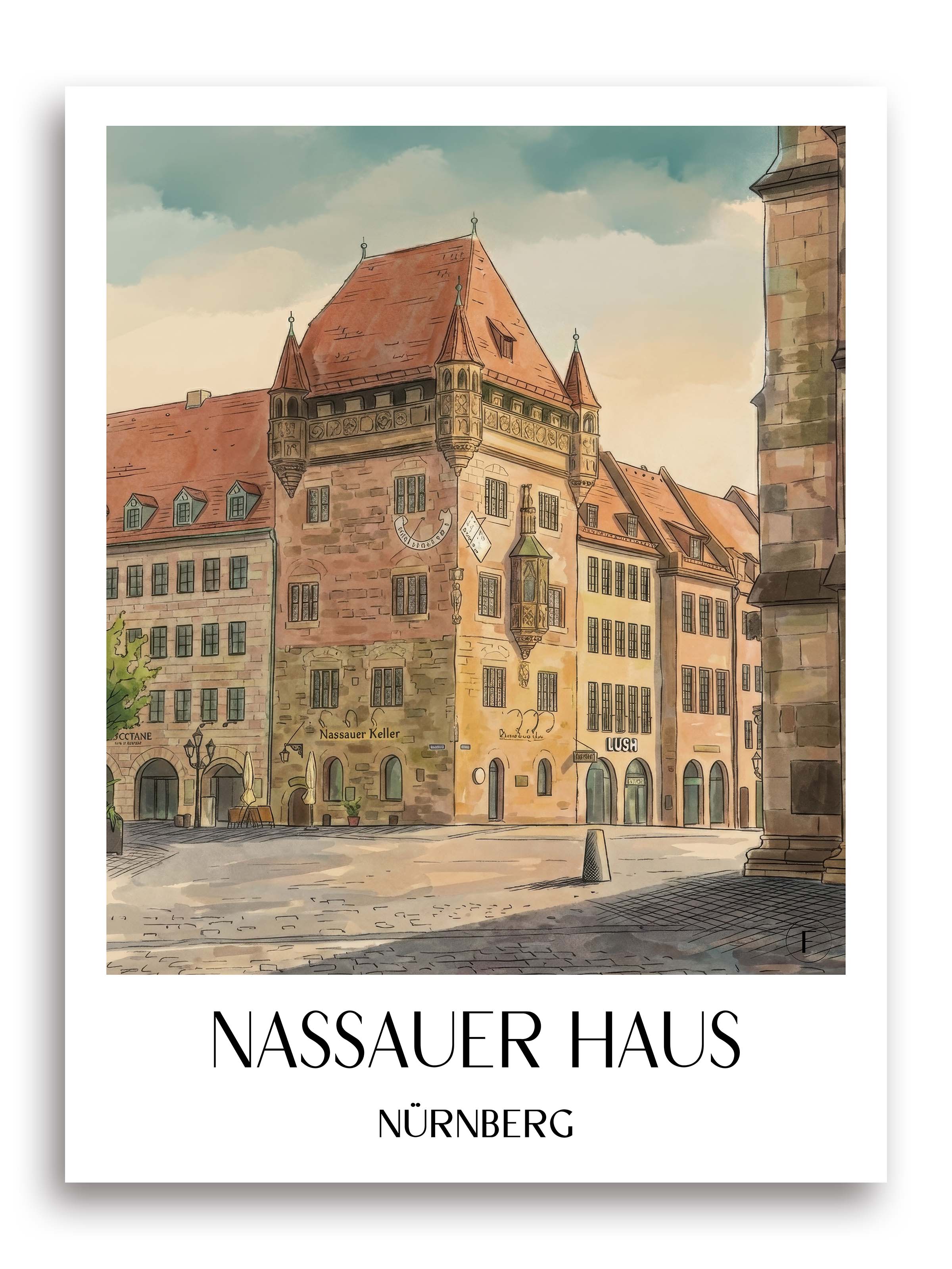 nassauer-haus-nürnberg-deutschland-poster-aquarell