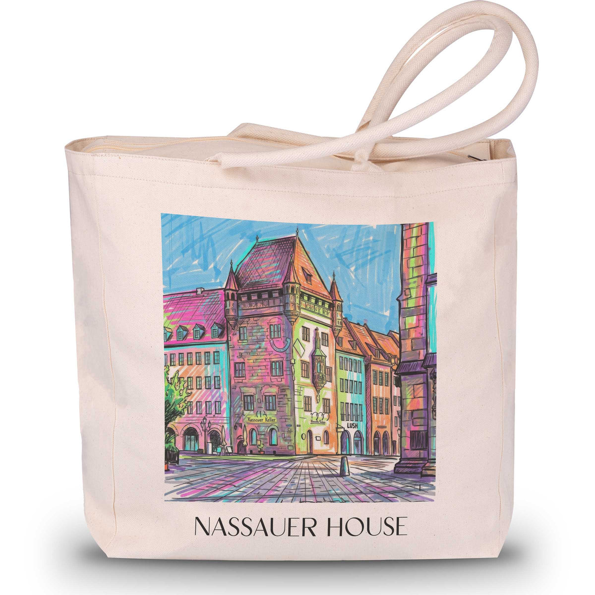 Nassauer Haus Shopping Tasche - Nürnberg - Deutschland Tote Bag - Einkaufstasche im Tag Graffiti Stil - favplace