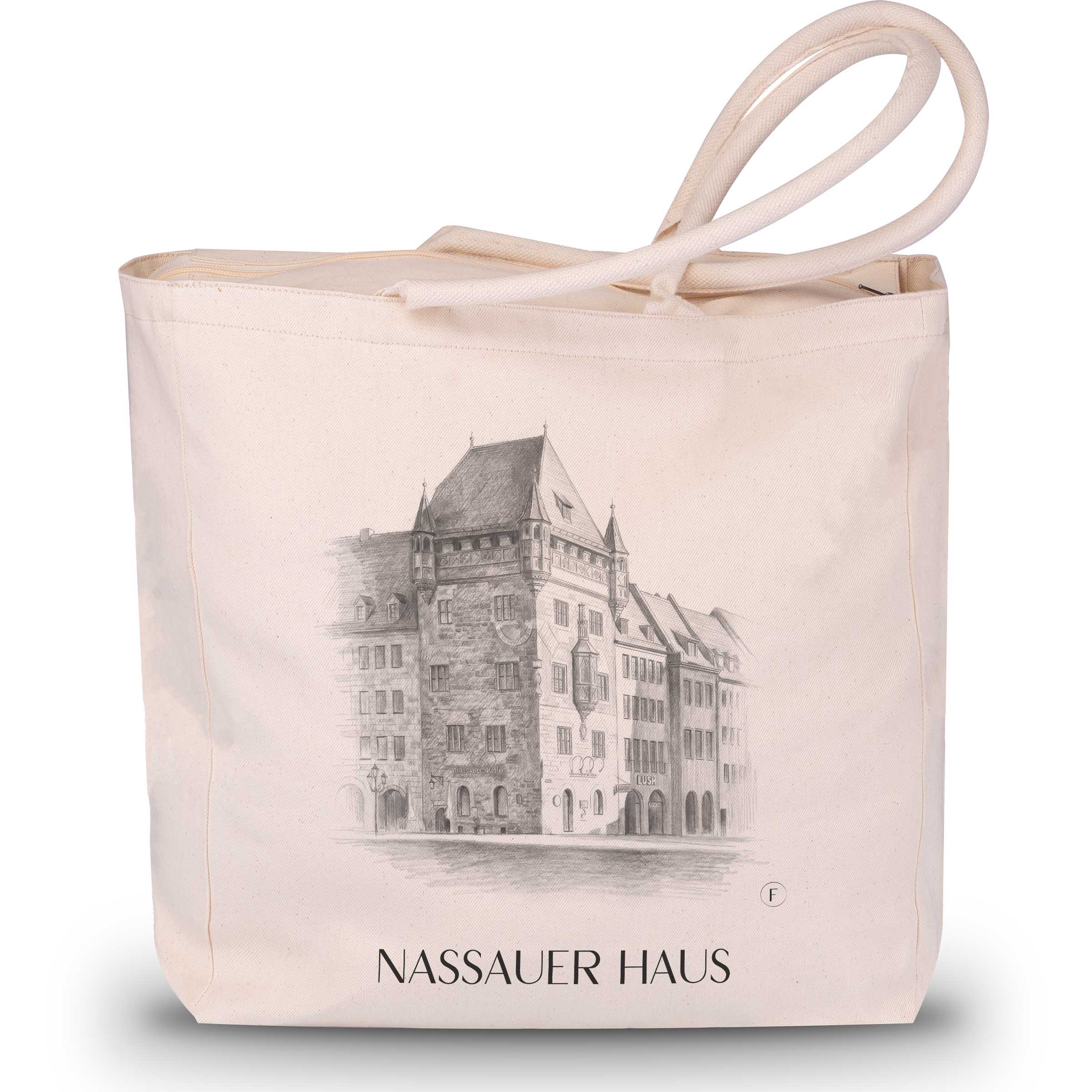 nassauer-haus-nürnberg-deutschland-einkaufstasche-bleistift-zeichnung-drawing