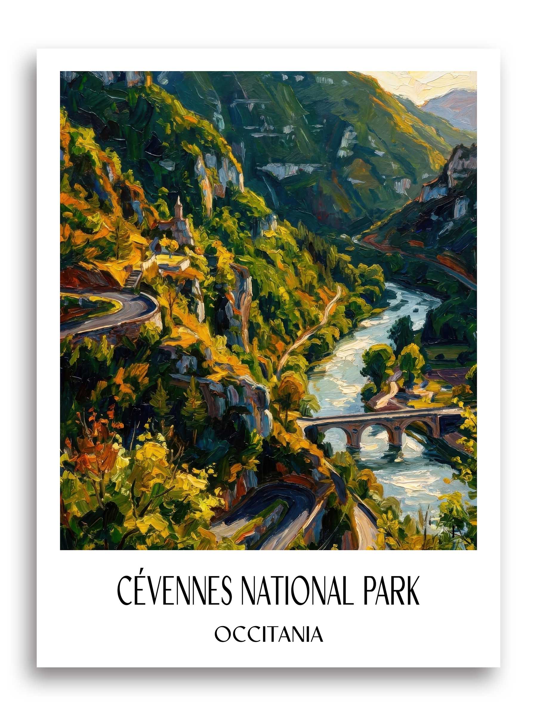 Nationalpark Cevennen Poster - Okzitanien - Frankreich Kunstdruck - Ölgemälde von A4 bis A1 - favplace