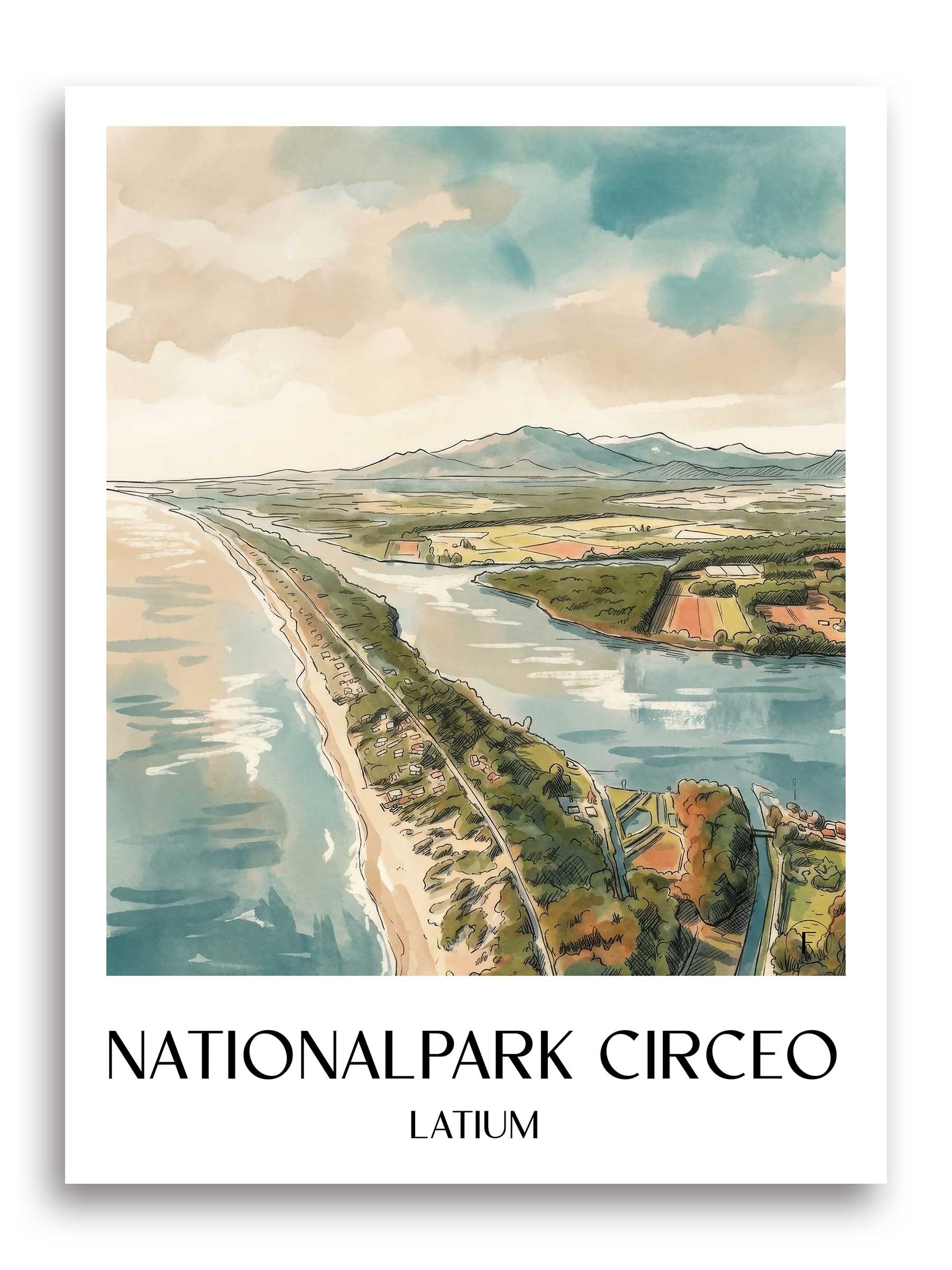 nationalpark-circeo-latium-italien-poster-aquarell
