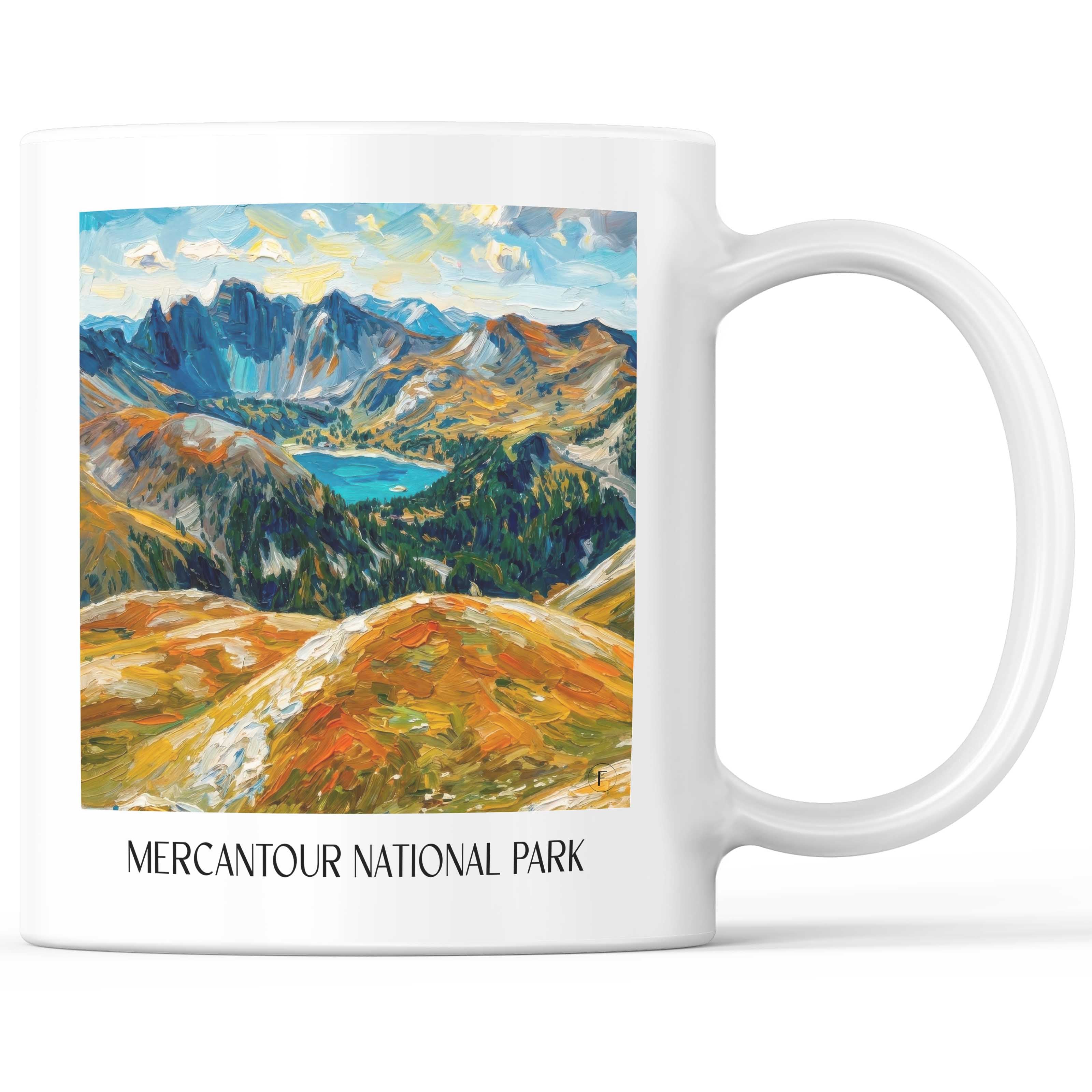 Nationalpark Mercantour Kaffeebecher - Alpes-Maritimes - Frankreich Becher - Kaffeetasse im Ölgemälde Stil - favplace