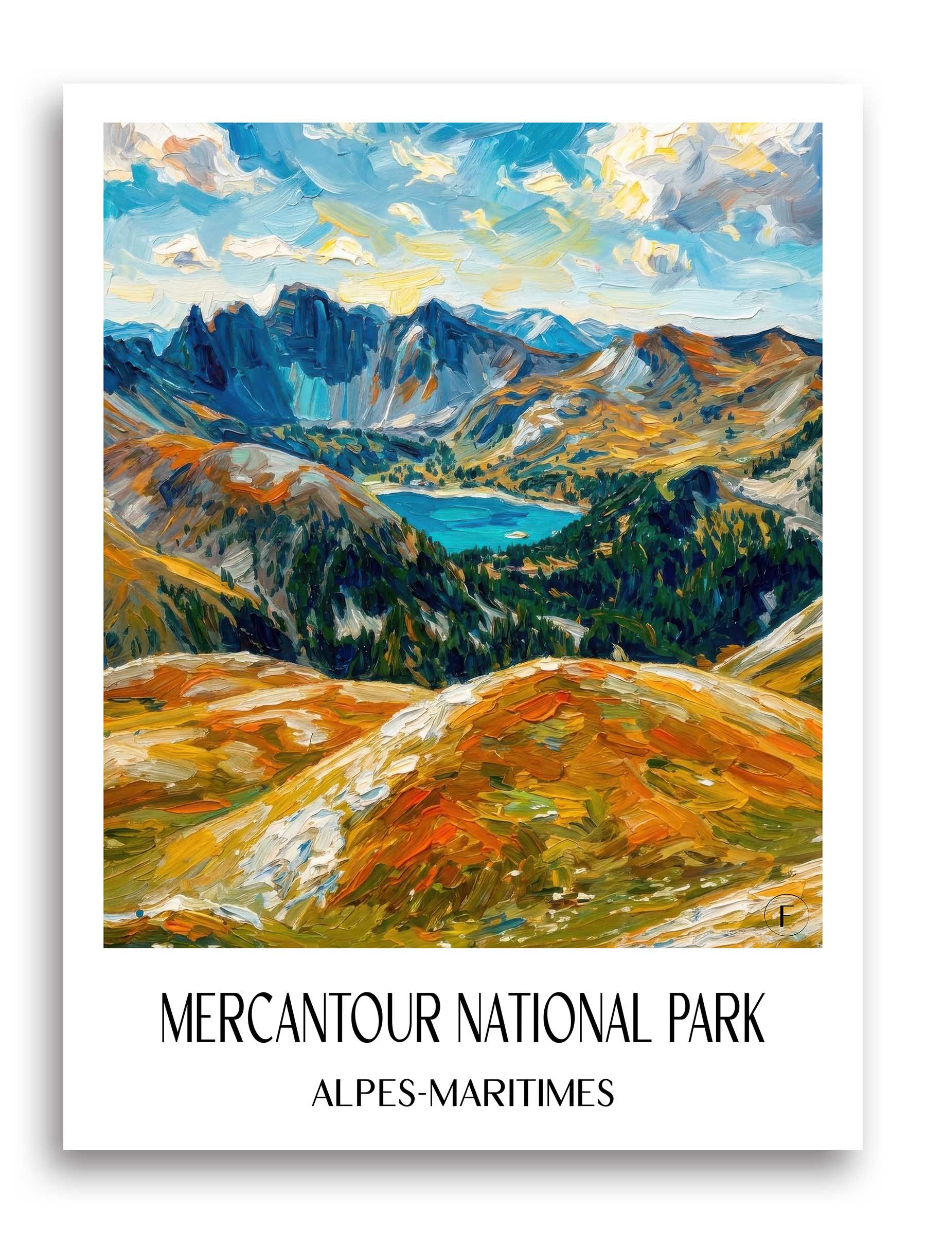 Nationalpark Mercantour Poster - Alpes-Maritimes - Frankreich Kunstdruck - Ölgemälde von A4 bis A1 - favplace