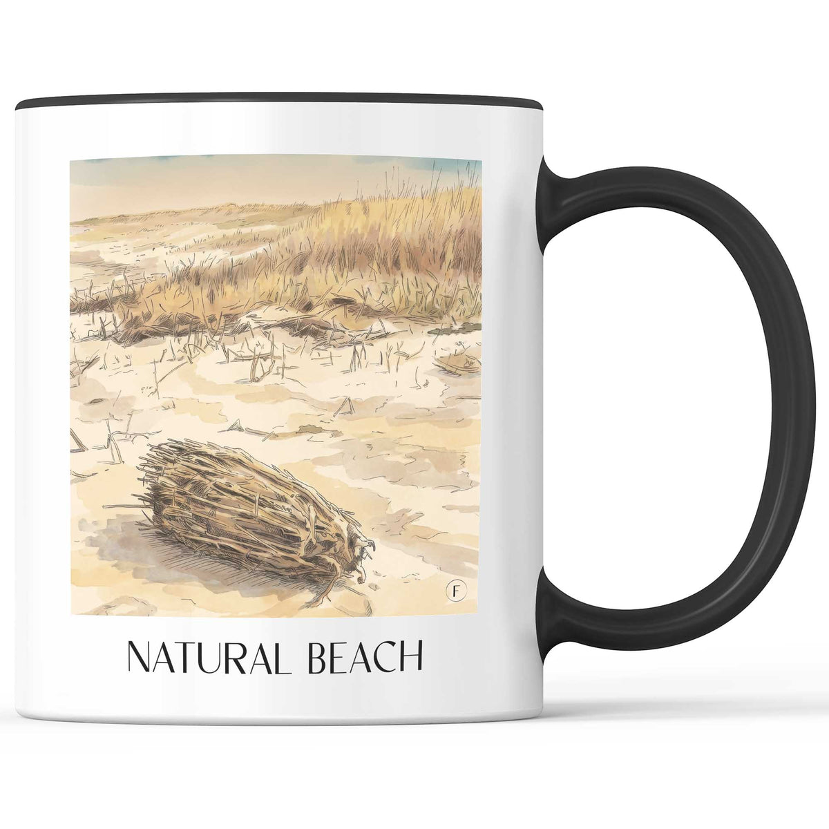 Naturstrand Kaffeebecher - Emden - Deutschland Becher - Kaffeetasse im Aquarell Stil - favplace