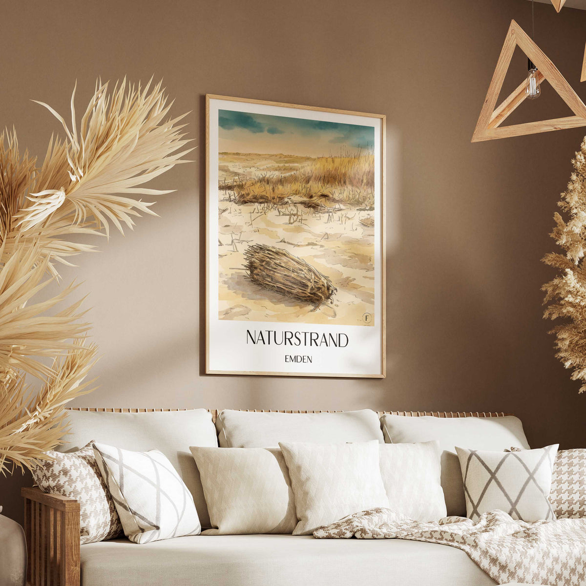 naturstrand-emden-deutschland-poster-aquarell