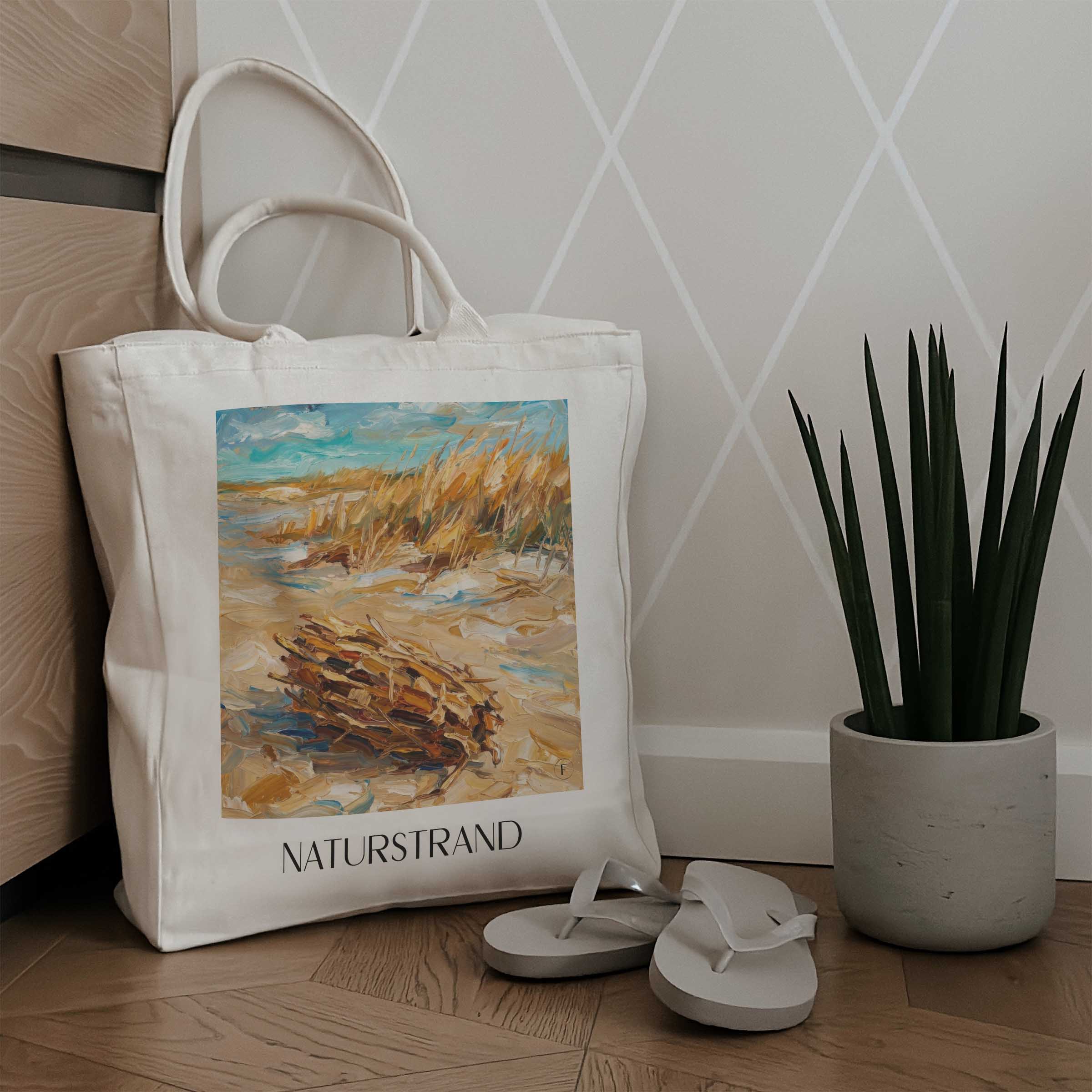 naturstrand-emden-deutschland-einkaufstasche-oil-painting-oelgemaelde