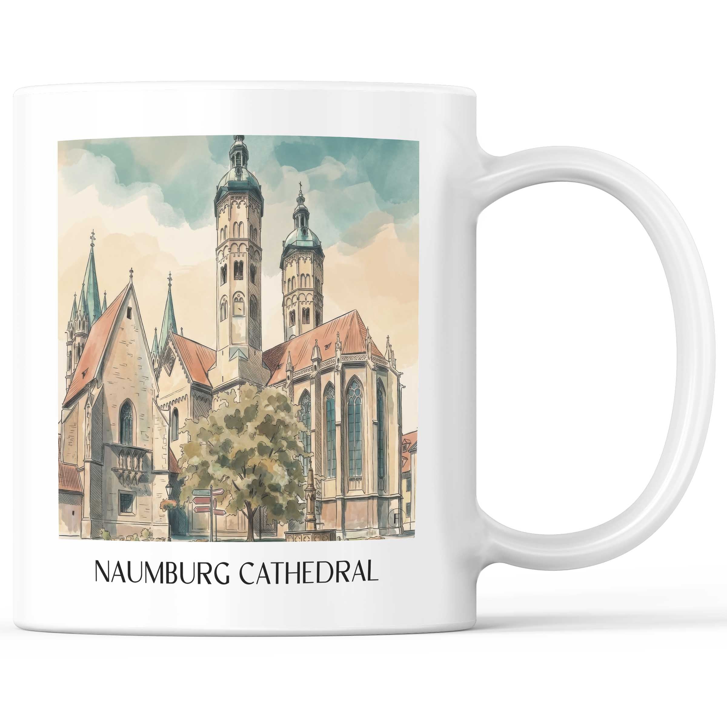 Naumburger Dom Kaffeebecher - Saale - Deutschland Becher - Kaffeetasse im Aquarell Stil - favplace