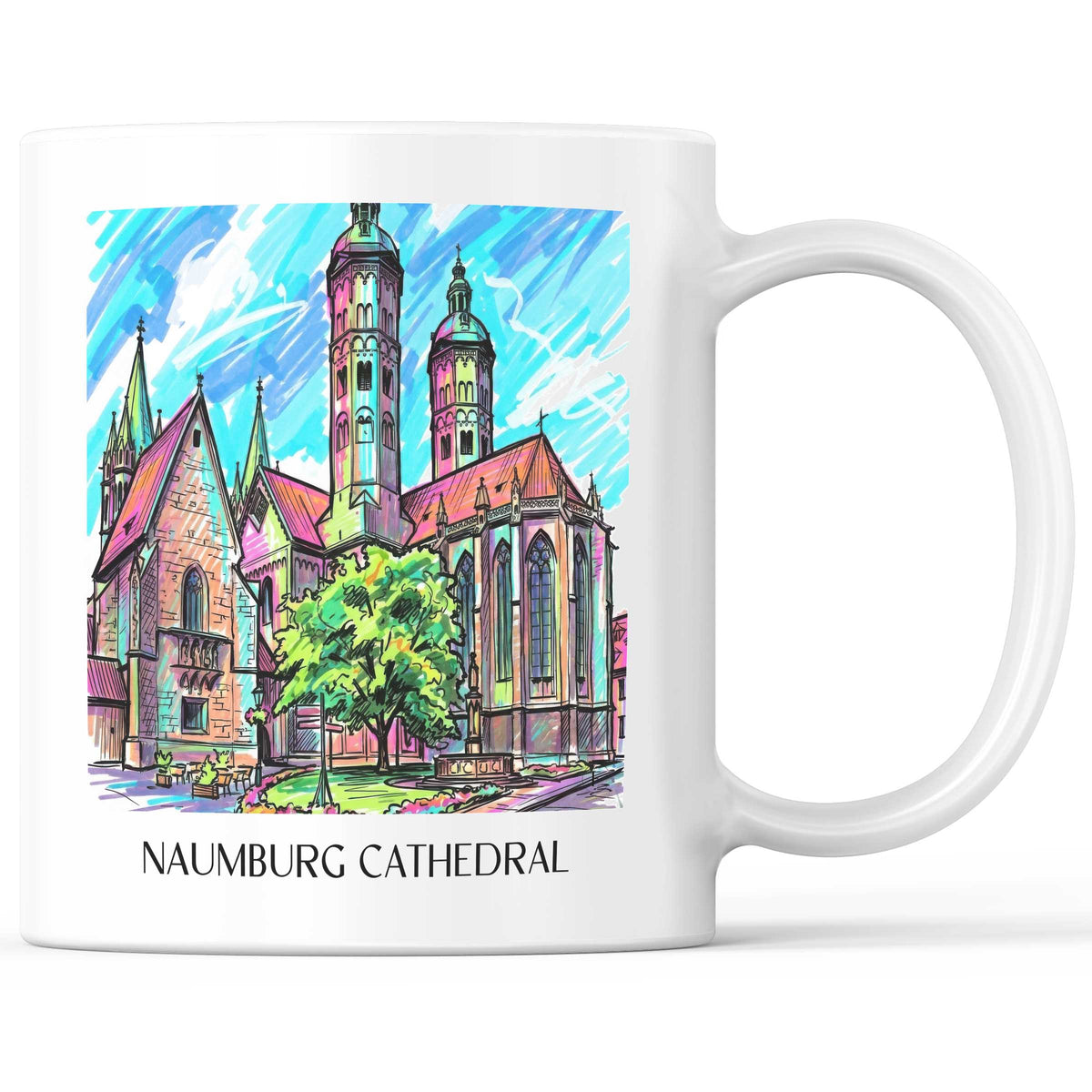 Naumburger Dom Kaffeebecher - Saale - Deutschland Becher - Kaffeetasse im Tag Graffiti Stil - favplace