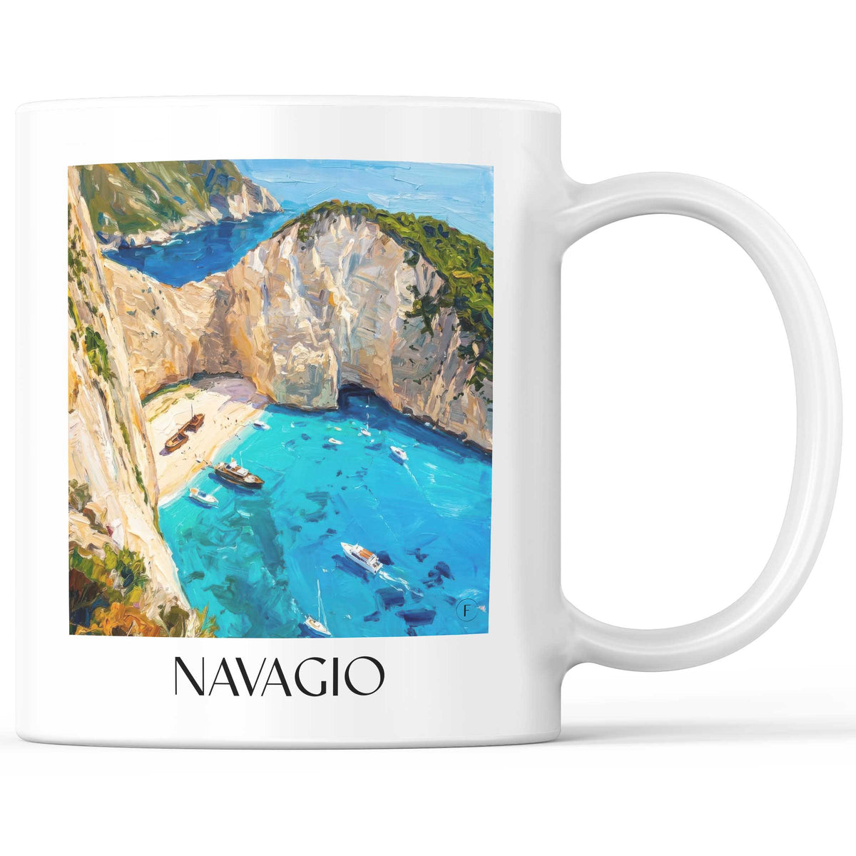 Navagio Kaffeebecher - Zakynthos - Griechenland Becher - Kaffeetasse im Ölgemälde Stil - favplace