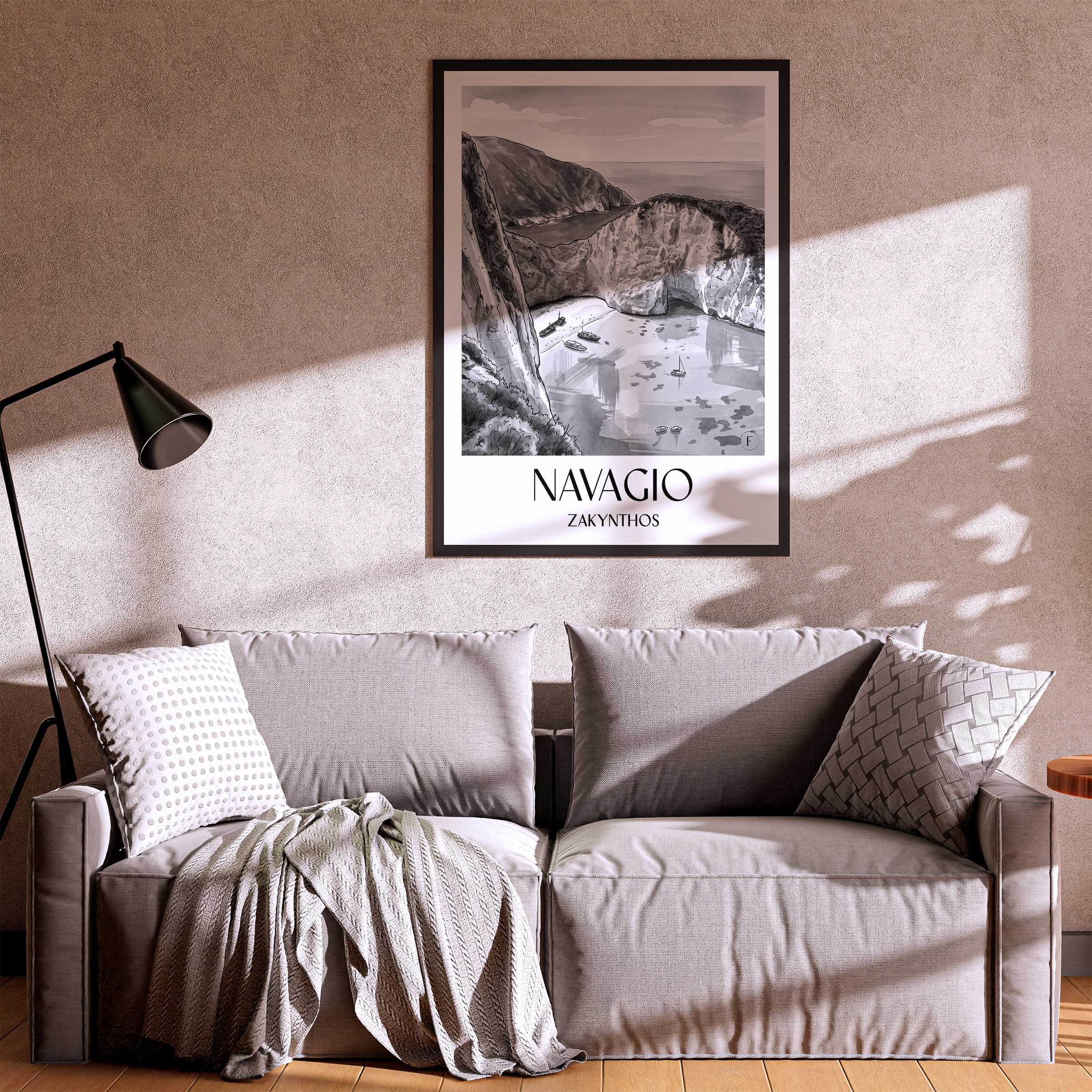 navagio-zakynthos-griechenland-poster-aquarell-schwarz-weiss