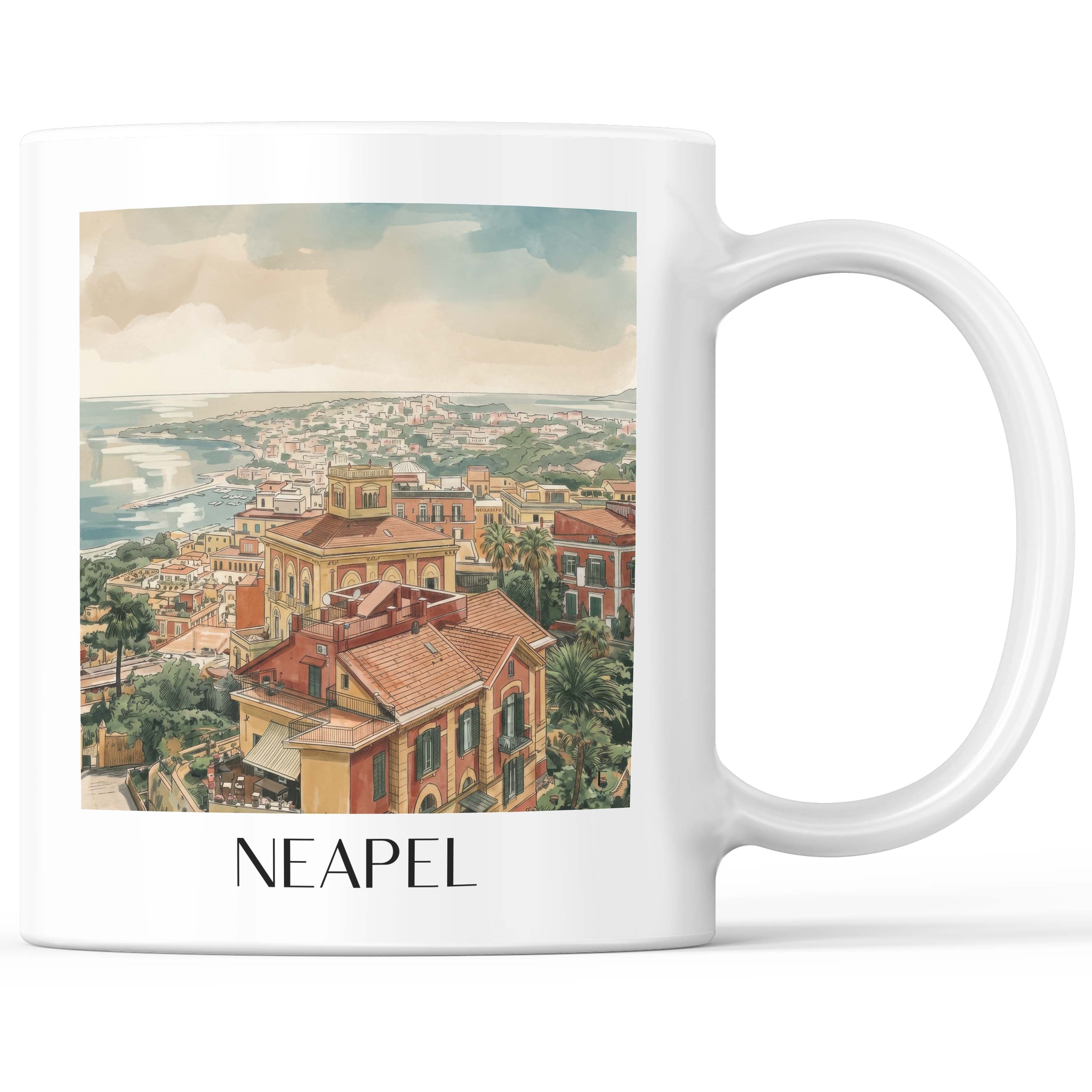Neapel - Italien Becher - Kaffeetasse im Aquarell Stil - favplace
