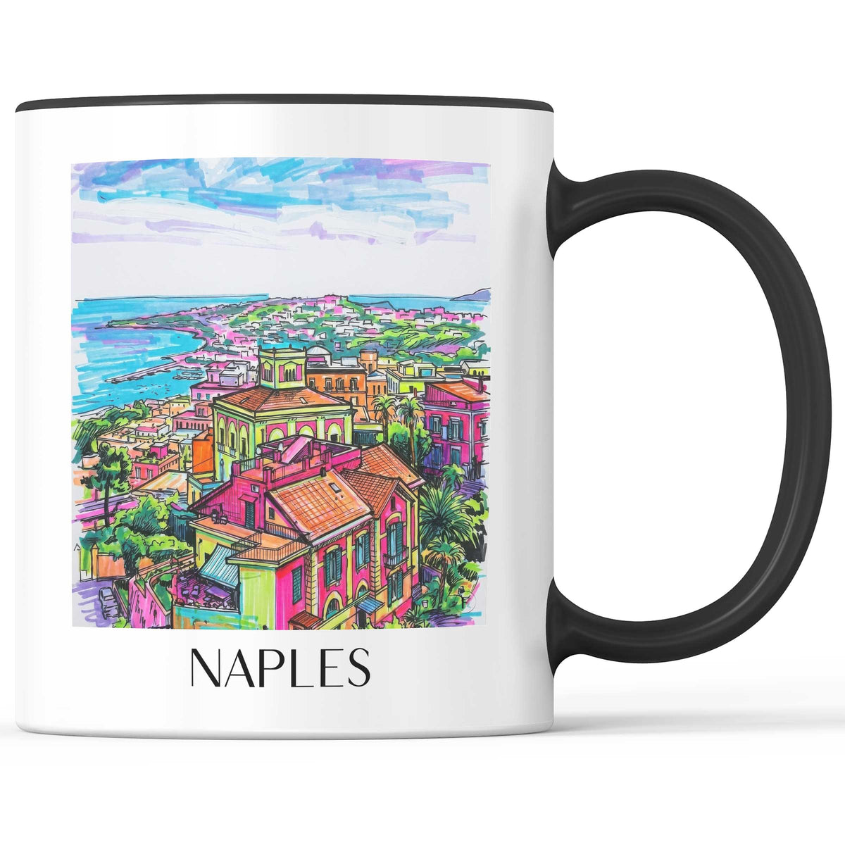Neapel - Italien Becher - Kaffeetasse im Tag Graffiti Stil - favplace