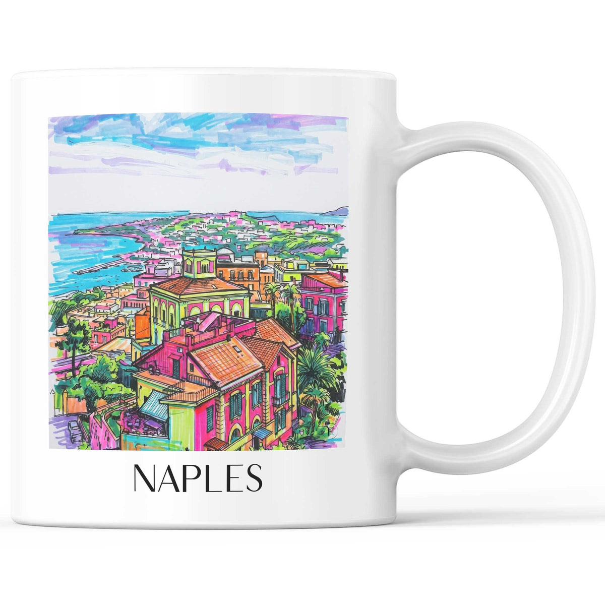 Neapel - Italien Becher - Kaffeetasse im Tag Graffiti Stil - favplace