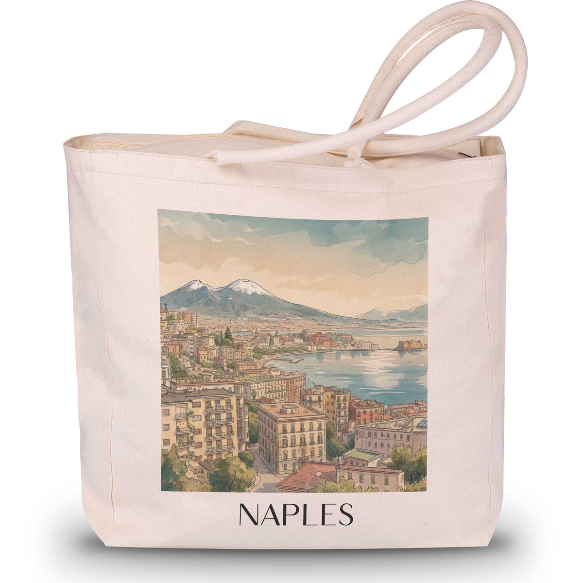Neapel Shopping Tasche - Kampanien - Italien Tote Bag - Einkaufstasche im Aquarell Stil - favplace