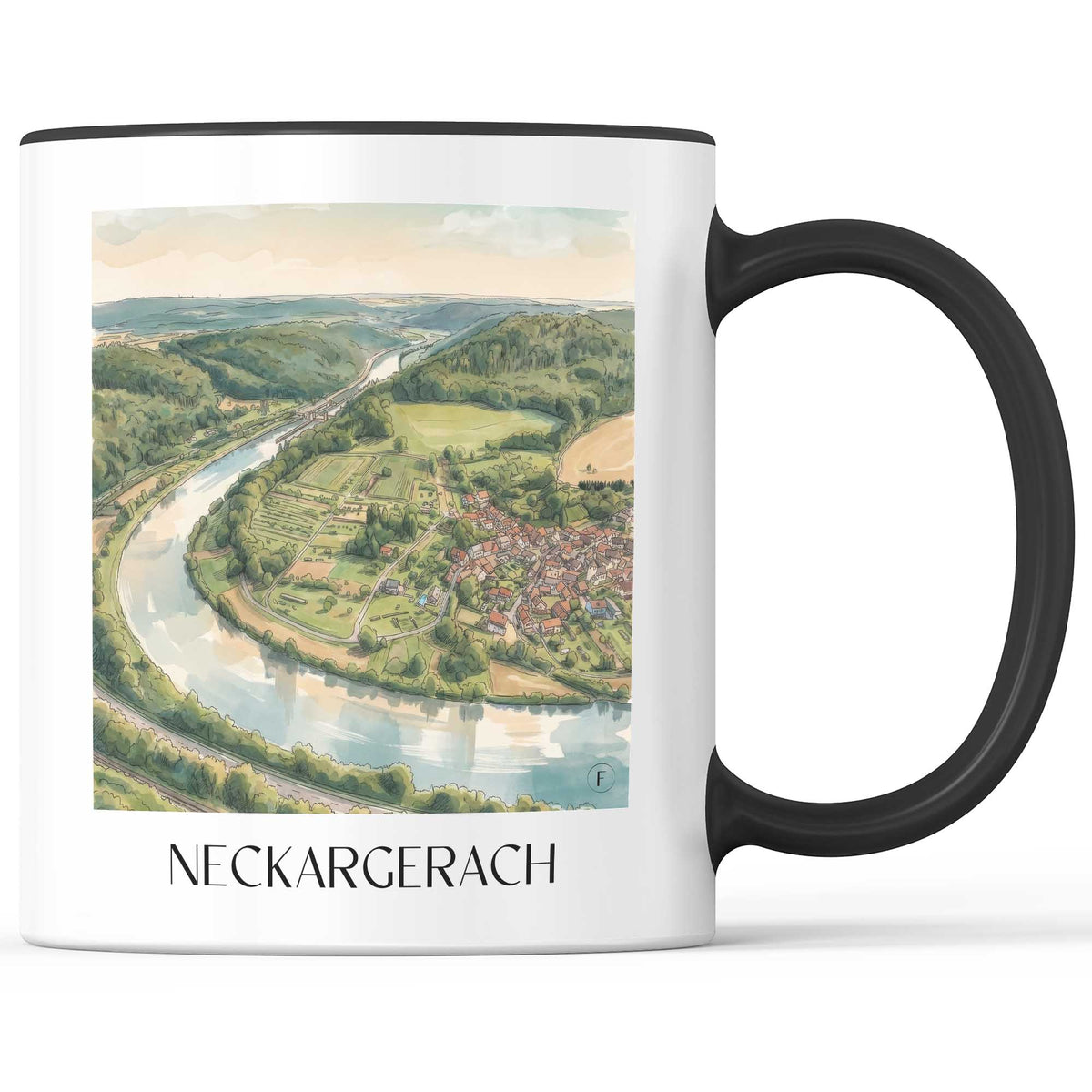 neckargerach-odenwald-deutschland-kaffeebecher-aquarell