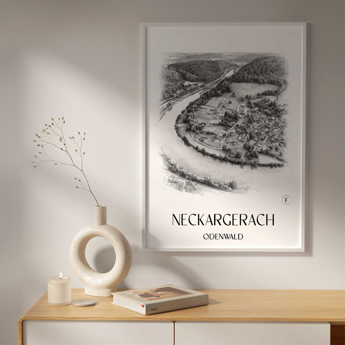 neckargerach-odenwald-deutschland-poster-bleistift-zeichnung-drawing