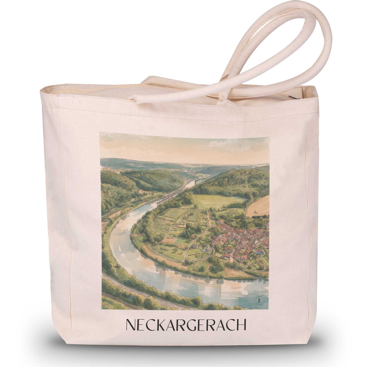 Neckargerach Shopping Tasche - Odenwald - Deutschland Tote Bag - Einkaufstasche im Aquarell Stil - favplace