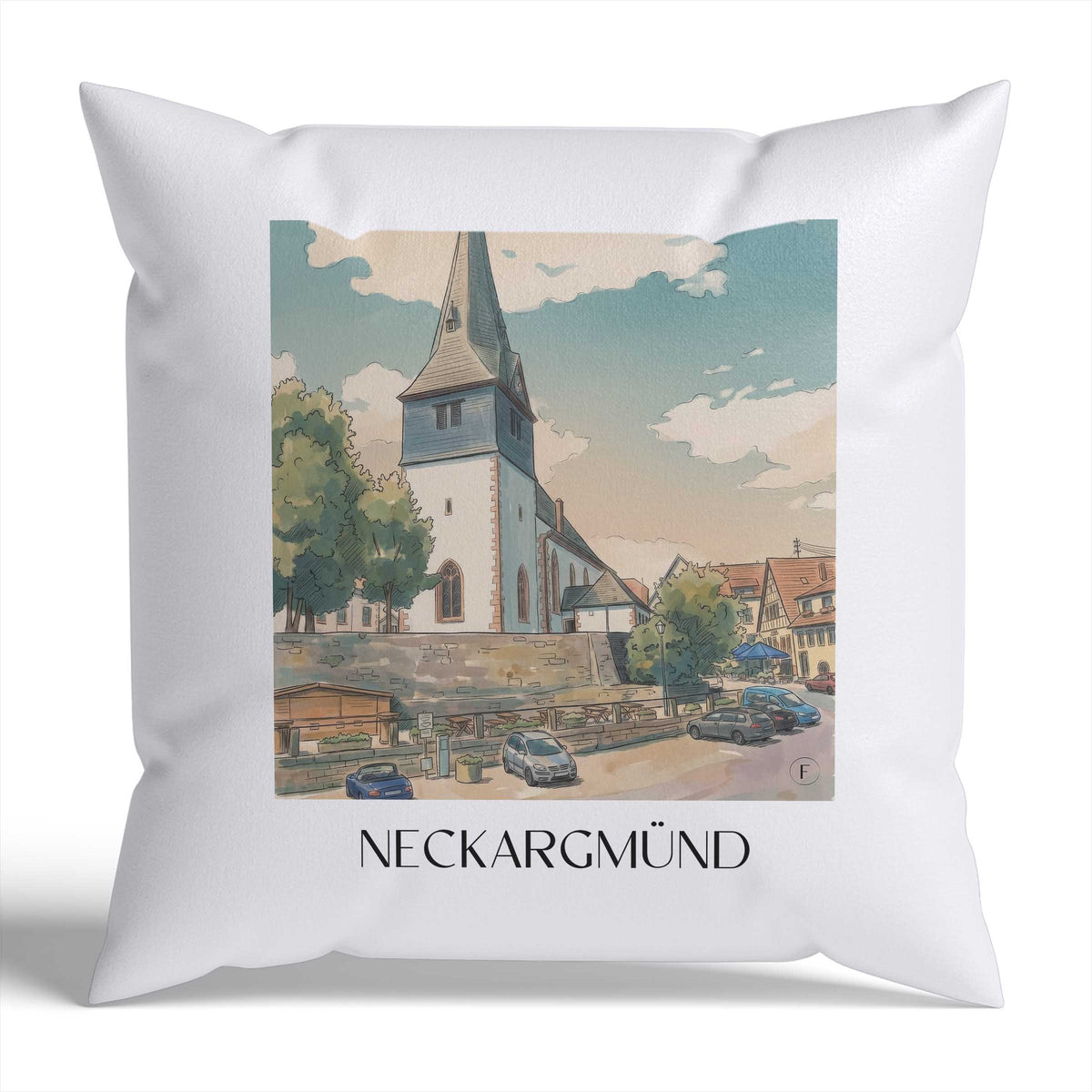 neckargmünd-neckartal-deutschland-kissenbezug-aquarell