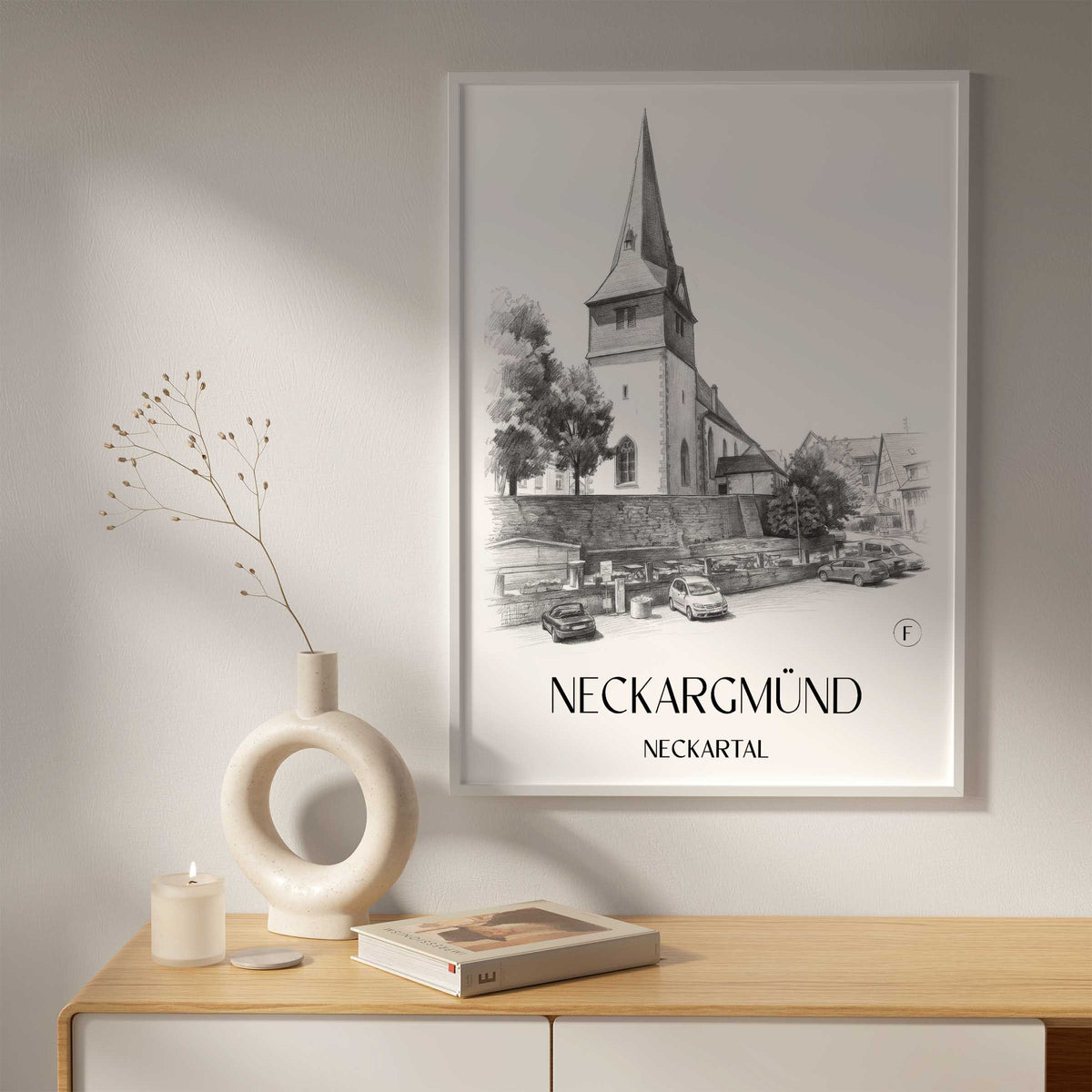 neckargmünd-neckartal-deutschland-poster-bleistift-zeichnung-drawing