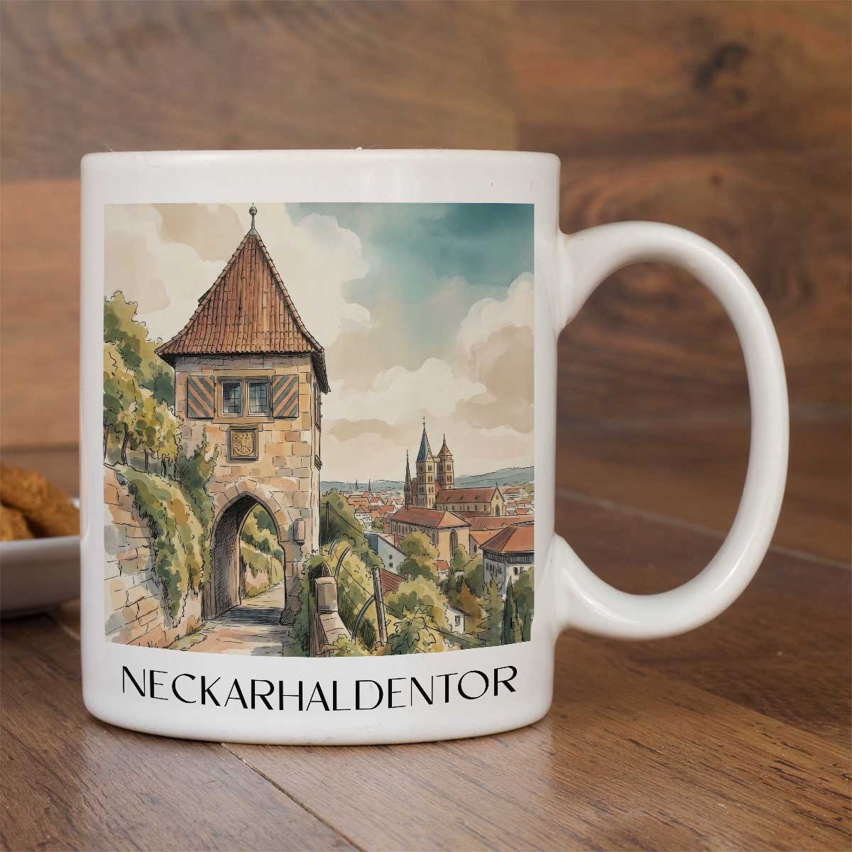 neckarhaldentor-esslingen-am-neckar-deutschland-kaffeebecher-aquarell