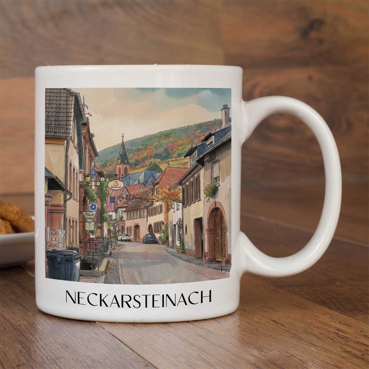 neckarsteinach-neckartal-deutschland-kaffeebecher-aquarell