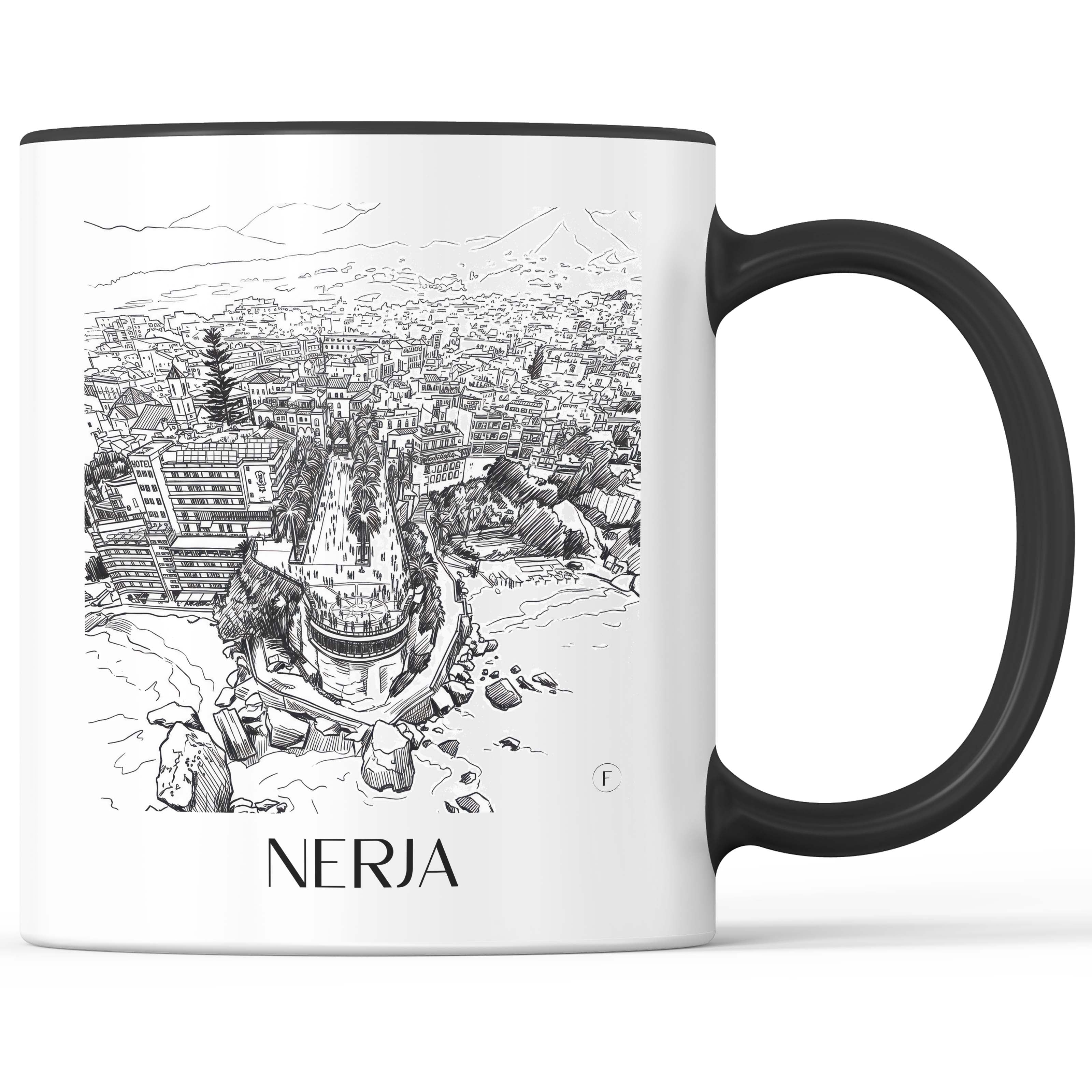 Nerja Kaffeebecher - Spanien - Spanien Becher - Kaffeetasse im Skizze Stil - favplace