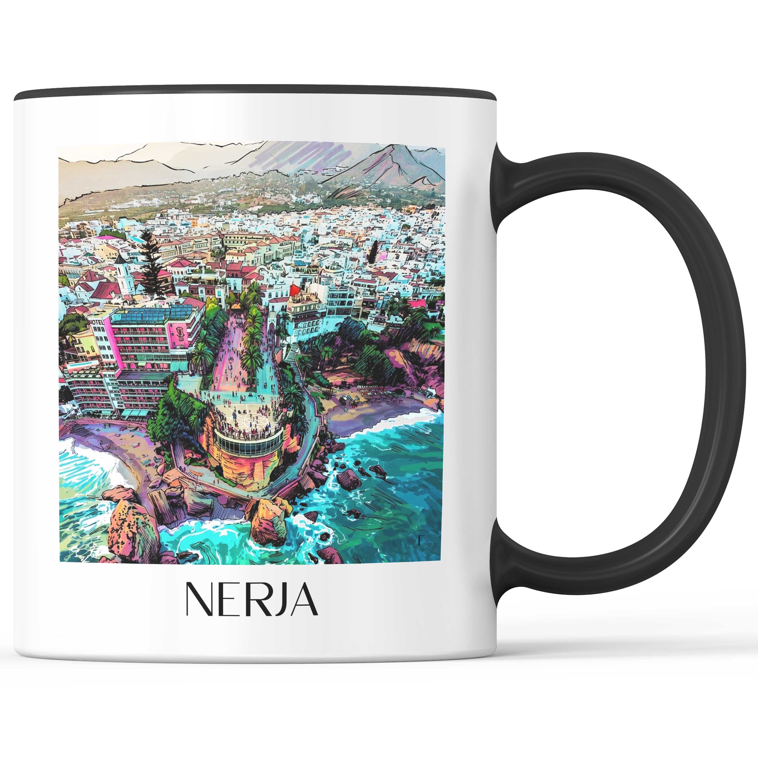 Nerja Kaffeebecher - Spanien - Spanien Becher - Kaffeetasse im Tag Graffiti Stil - favplace
