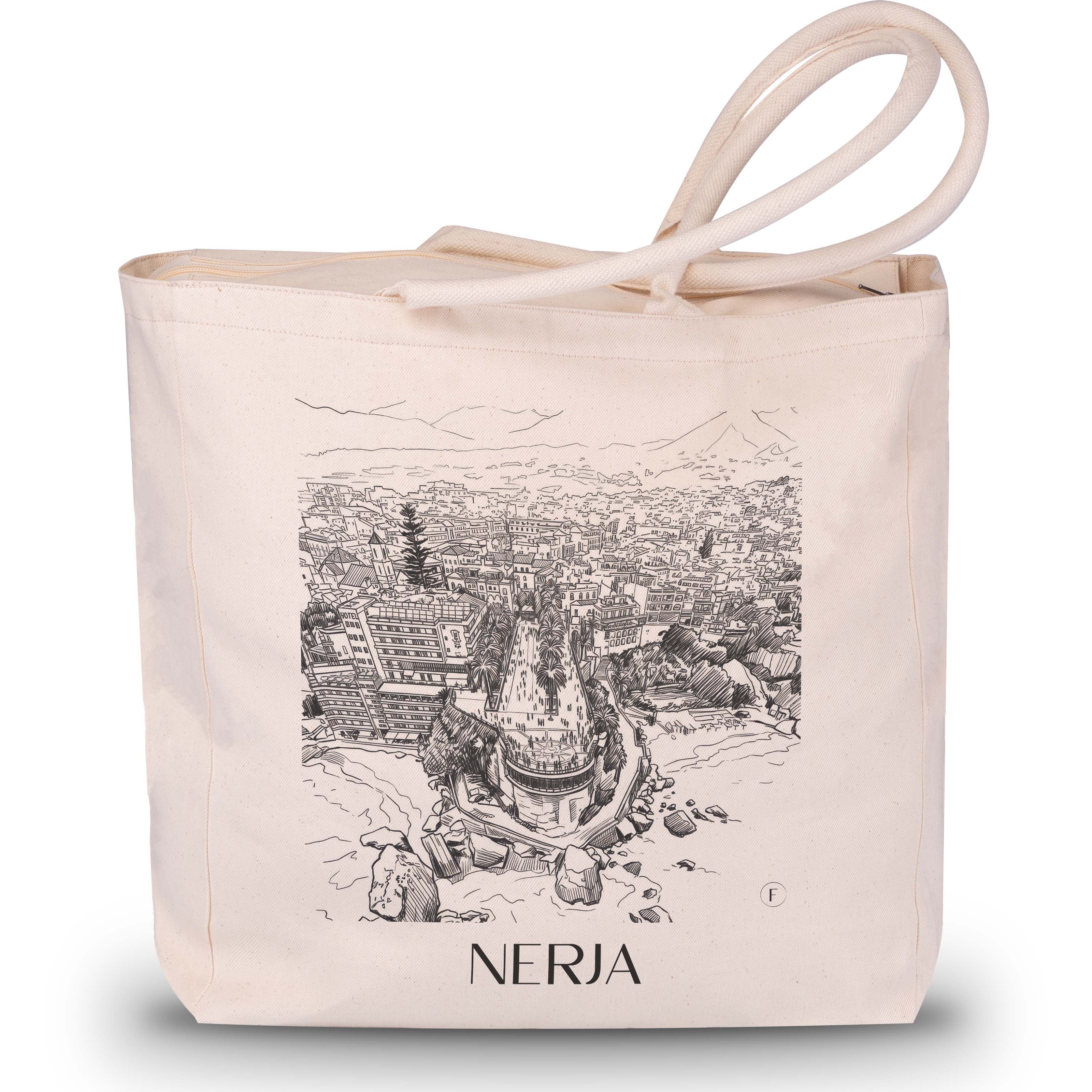 Nerja Shopping Tasche - Spanien - Spanien und Spanien Tote Bag - Einkaufstasche im Skizze Stil - favplace