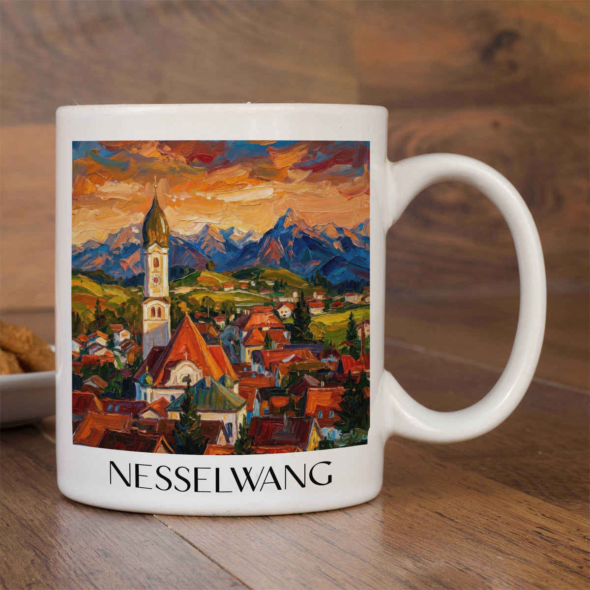 nesselwang-ostallgäu-deutschland-kaffeebecher-oil-painting-oelgemaelde