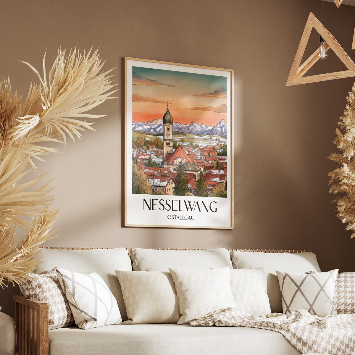 nesselwang-ostallgäu-deutschland-poster-aquarell