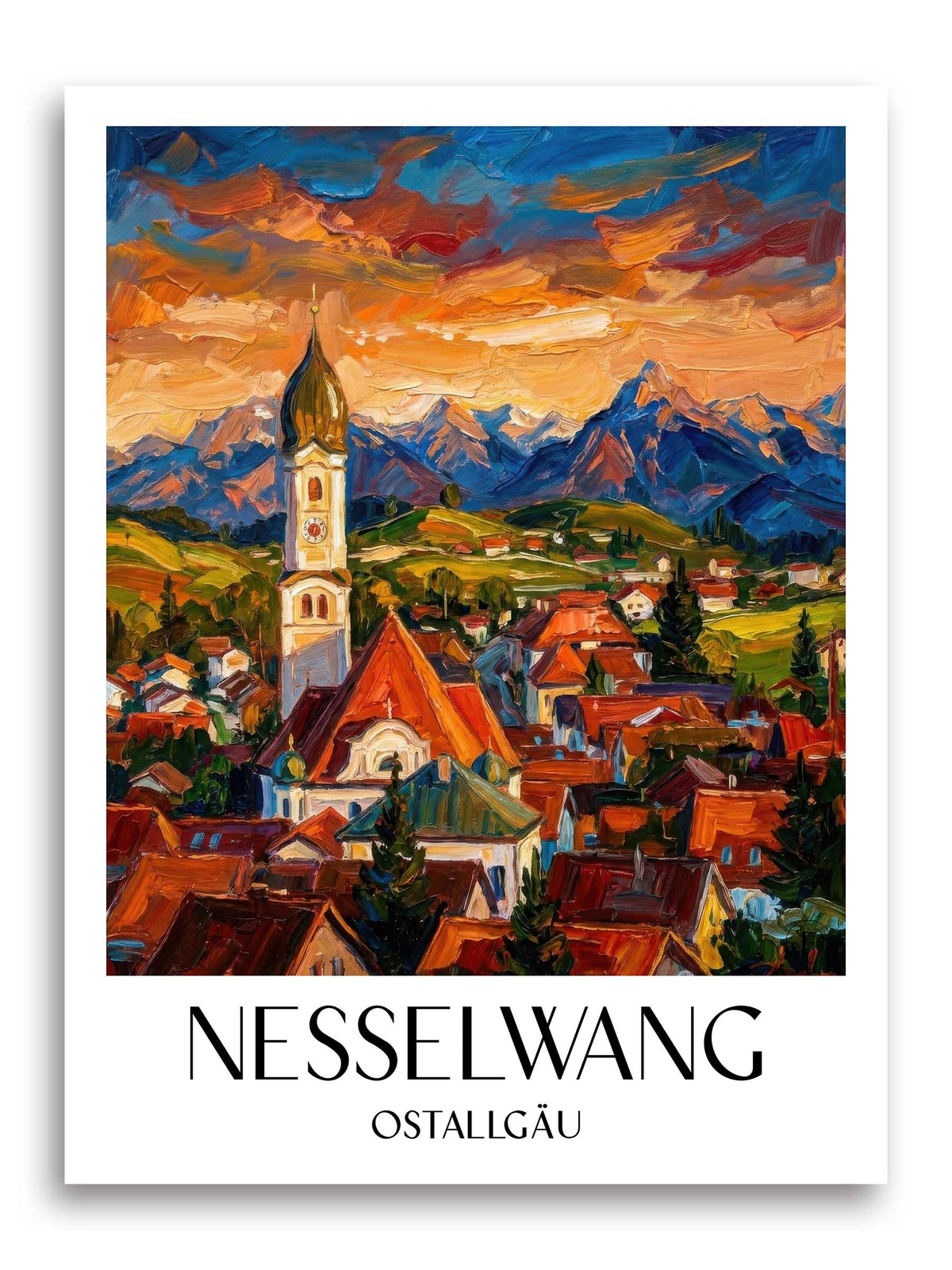 nesselwang-ostallgäu-deutschland-poster-oil-painting-oelgemaelde