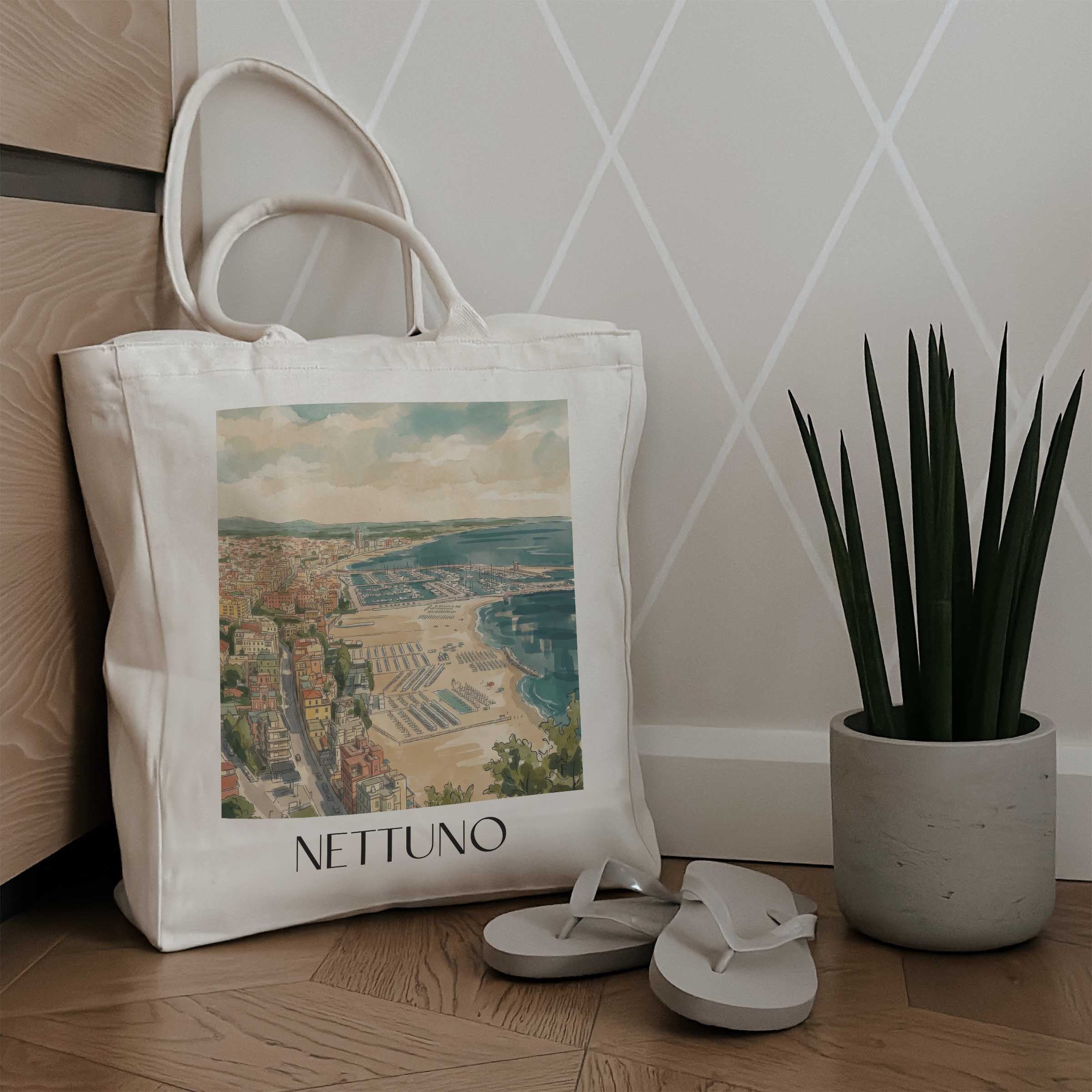 nettuno-latium-italien-einkaufstasche-aquarell