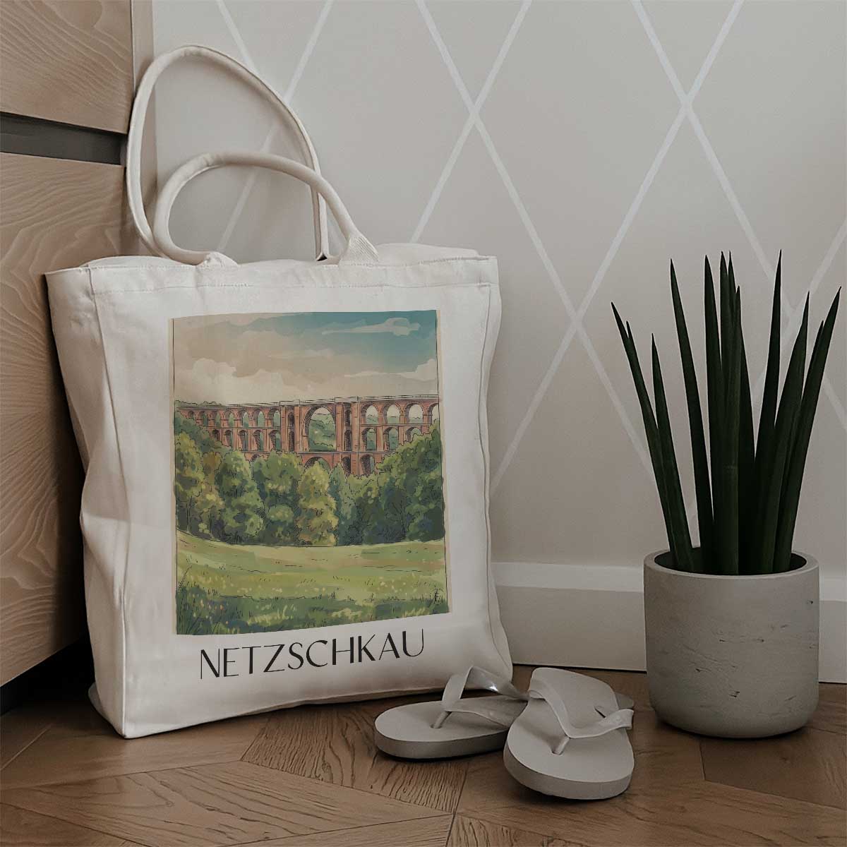 netzschkau-vogtland-deutschland-einkaufstasche-aquarell
