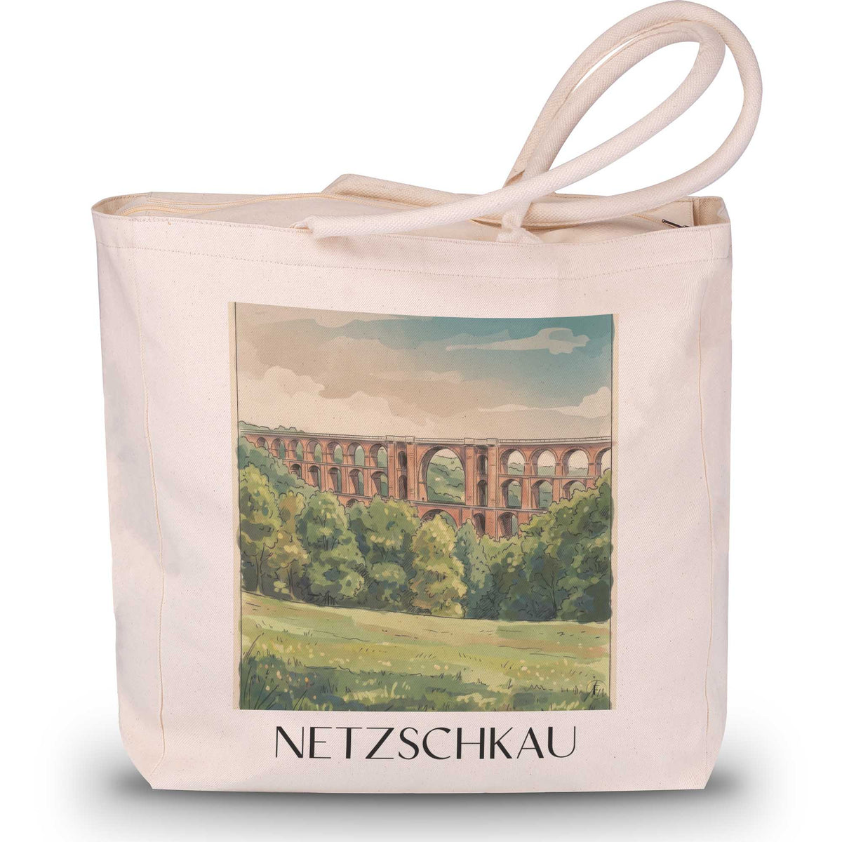 Netzschkau Shopping Tasche - Vogtland - Deutschland Tote Bag - Einkaufstasche im Aquarell Stil - favplace