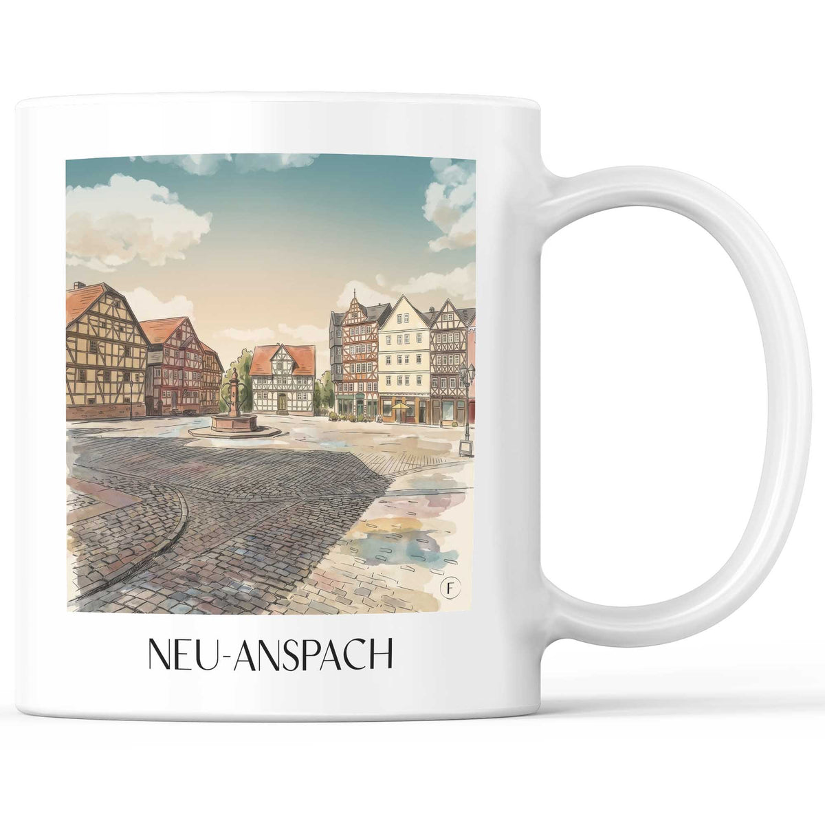Neu-anspach Kaffeebecher - Taunus - Deutschland Becher - Kaffeetasse im Aquarell Stil - favplace