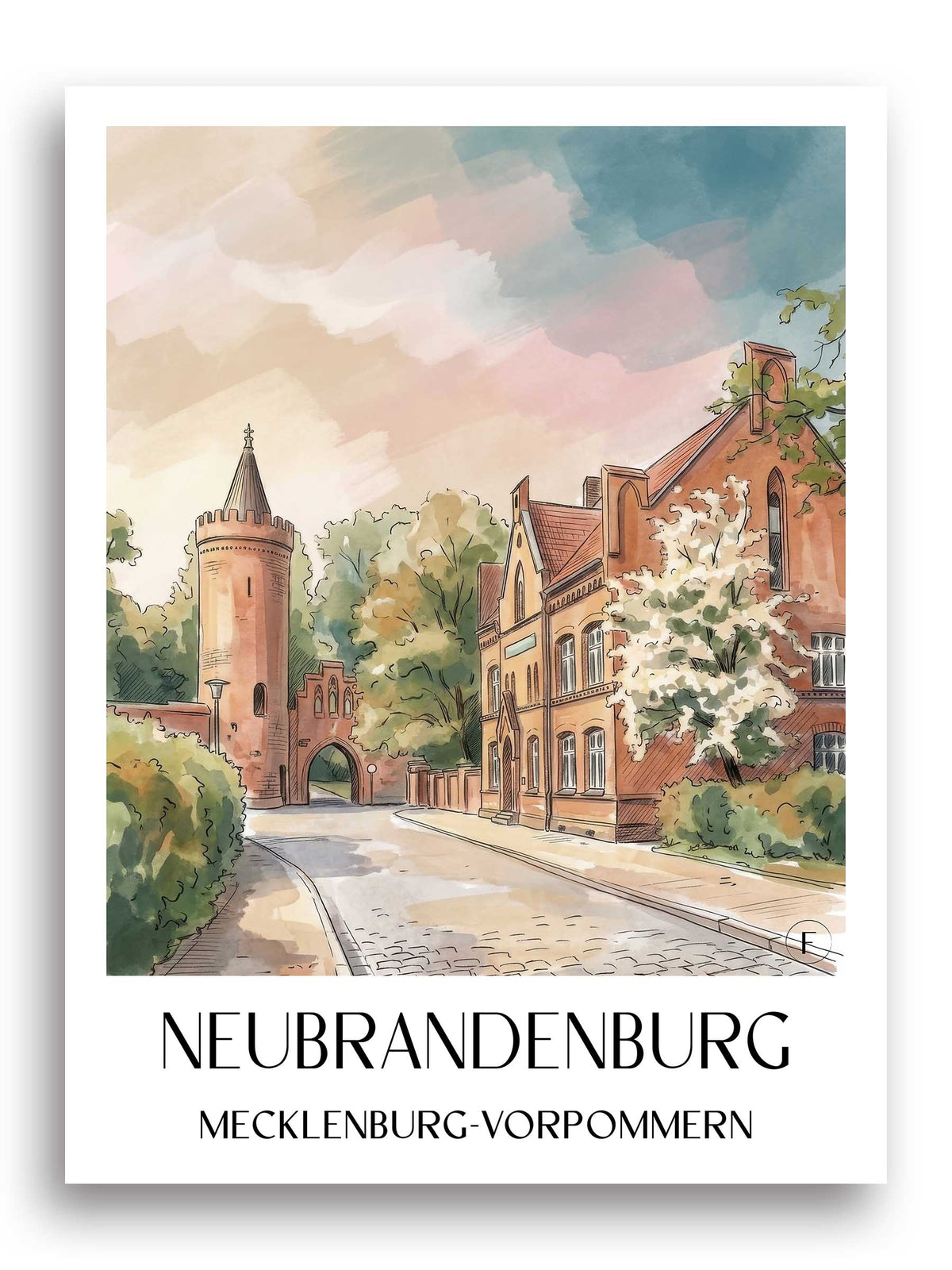 neubrandenburg-mecklenburg-vorpommern-deutschland-poster-aquarell