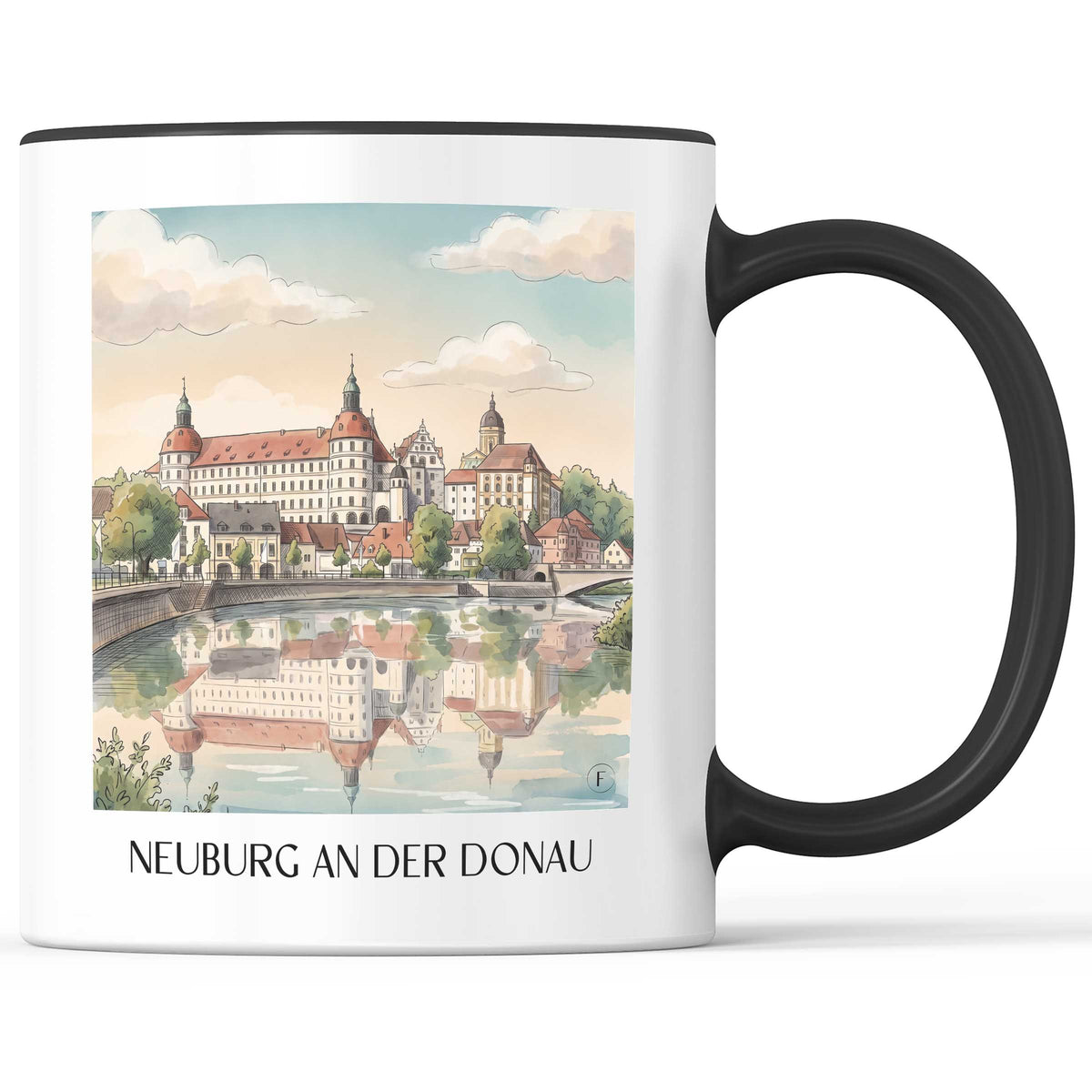 Neuburg an der Donau Kaffeebecher - Donautal - Deutschland Becher - Kaffeetasse im Aquarell Stil - favplace
