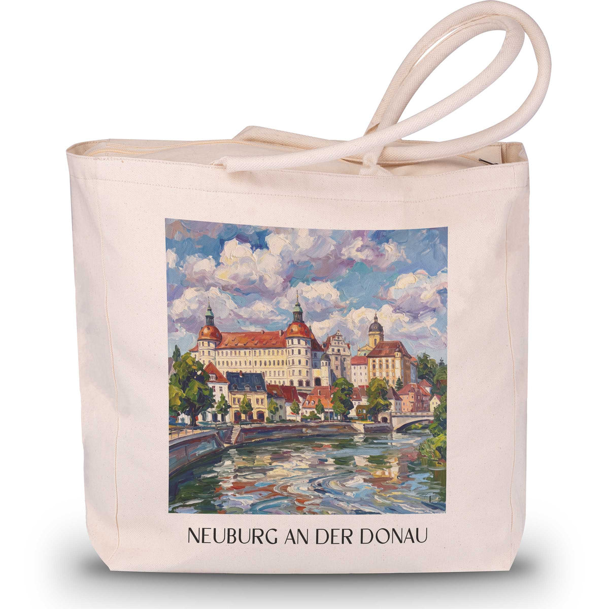 neuburg-an-der-donau-donautal-deutschland-einkaufstasche-oil-painting-oelgemaelde