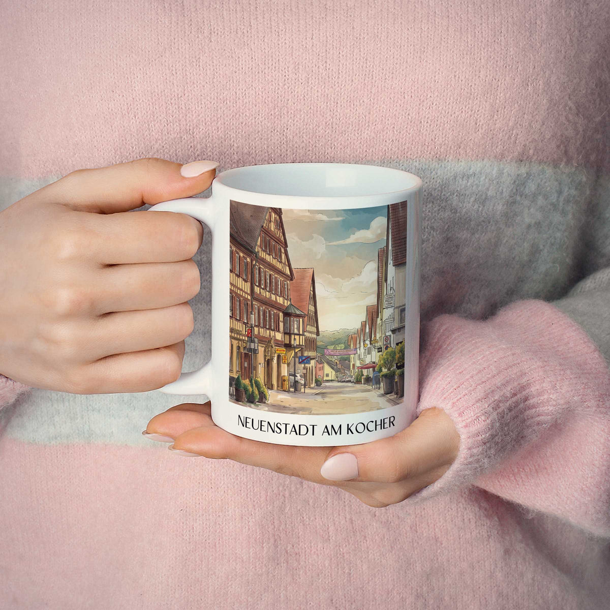 neuenstadt-am-kocher-hohenlohe-deutschland-kaffeebecher-aquarell