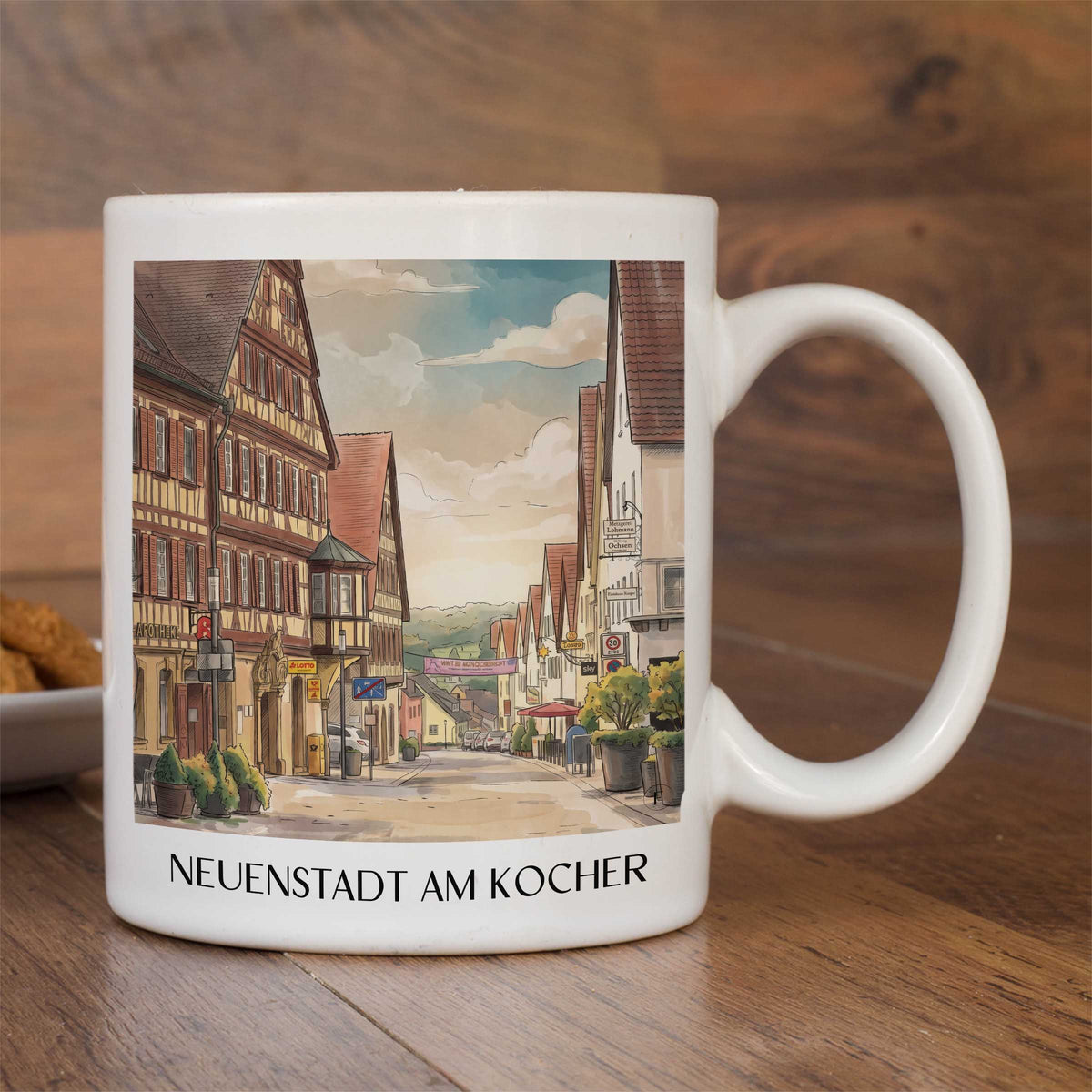 neuenstadt-am-kocher-hohenlohe-deutschland-kaffeebecher-aquarell