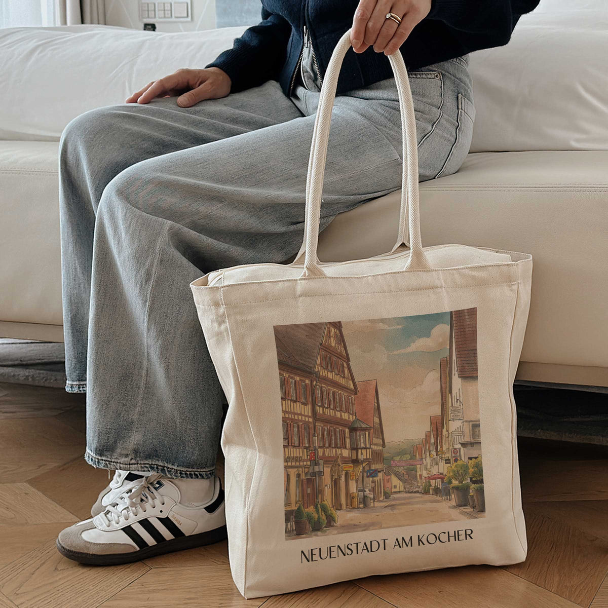 neuenstadt-am-kocher-hohenlohe-deutschland-einkaufstasche-aquarell