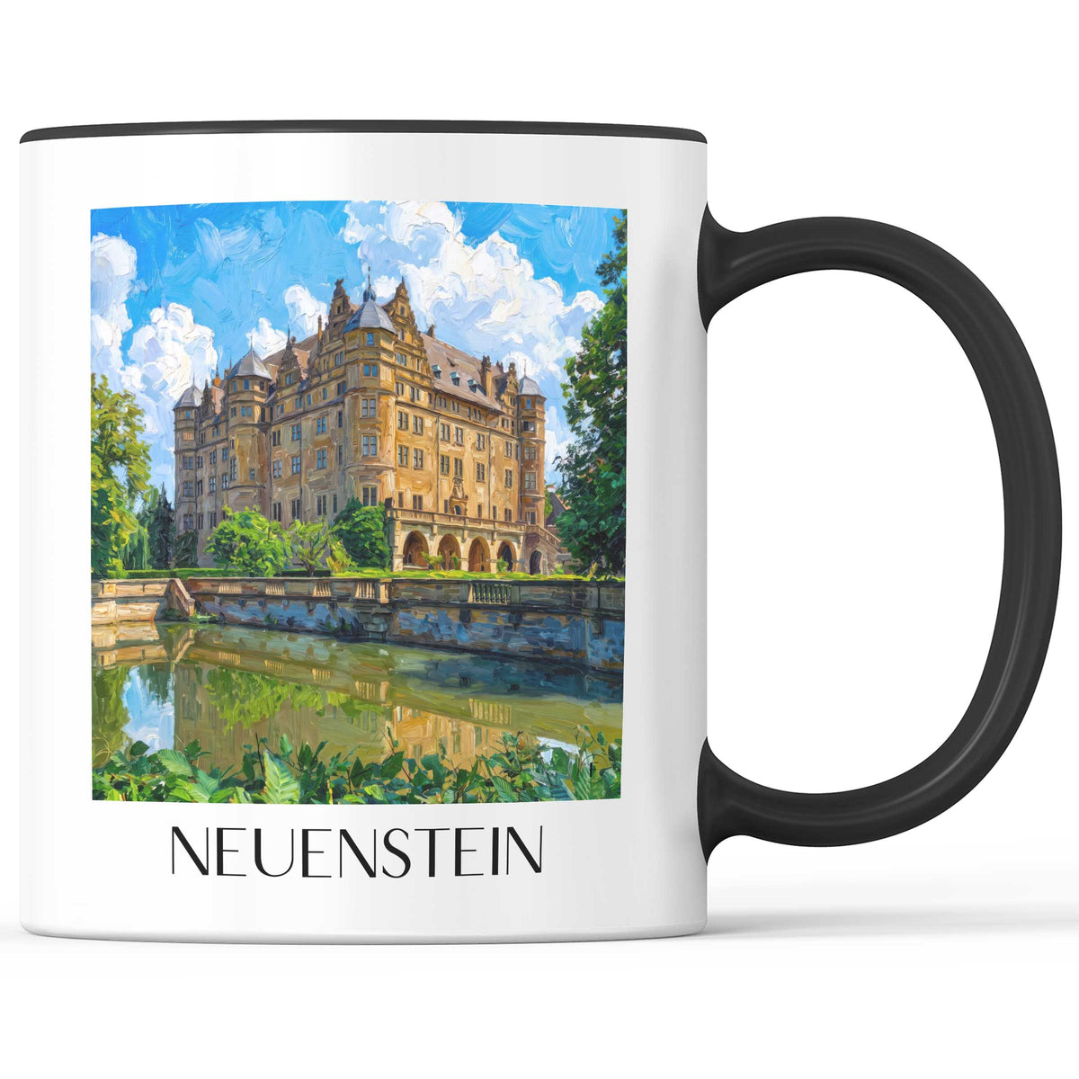Neuenstein Kaffeebecher - Hohenlohe - Deutschland Becher - Kaffeetasse im Ölgemälde Stil - favplace