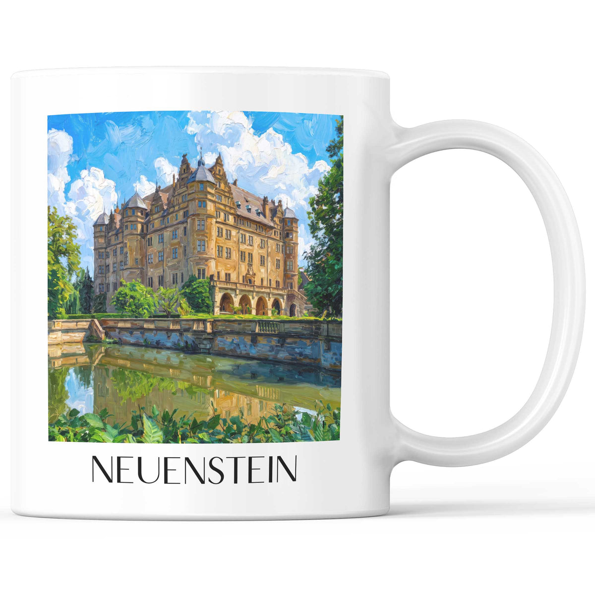 Neuenstein Kaffeebecher - Hohenlohe - Deutschland Becher - Kaffeetasse im Ölgemälde Stil - favplace