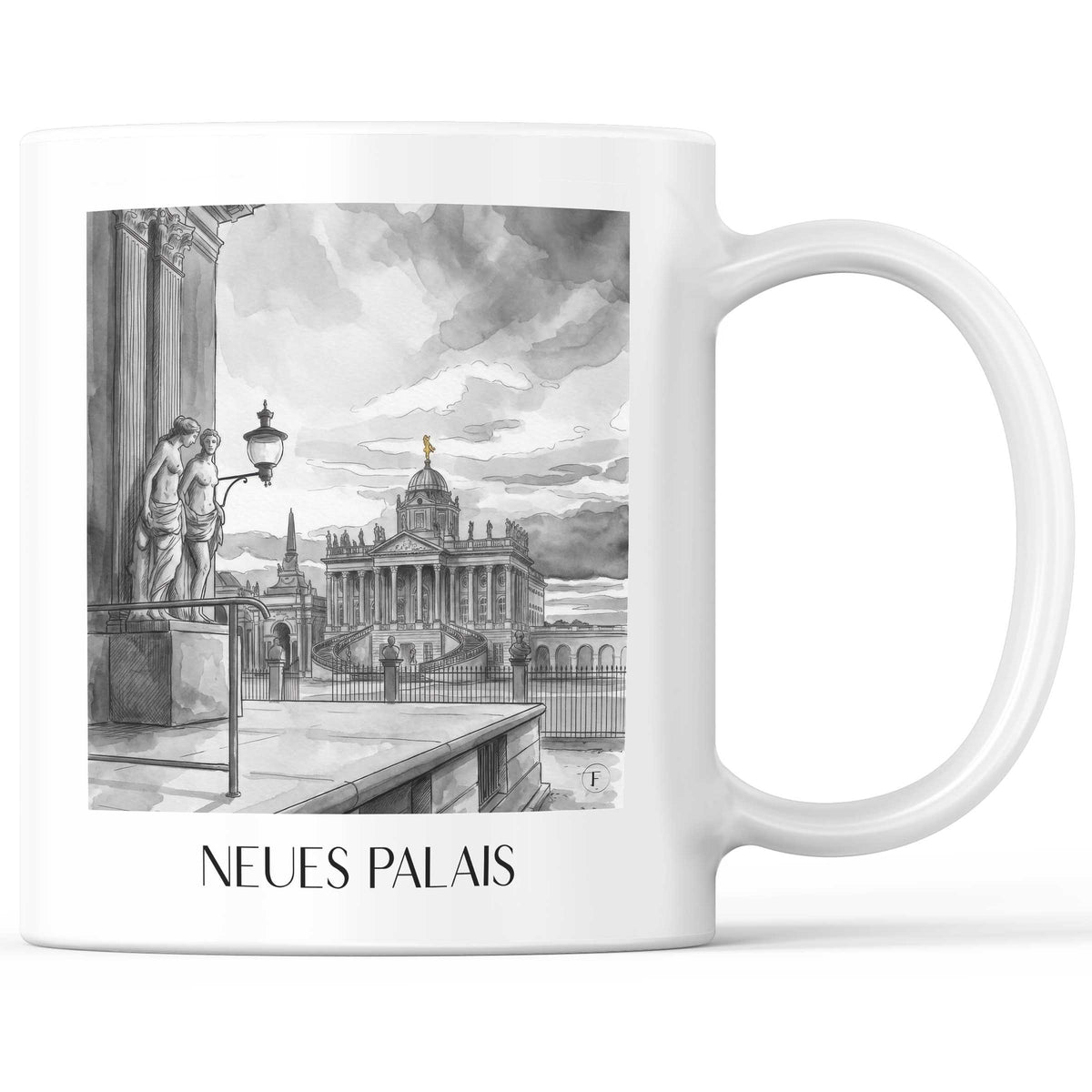 neues-palais-potsdam-deutschland-kaffeebecher-aquarell-schwarz-weiss