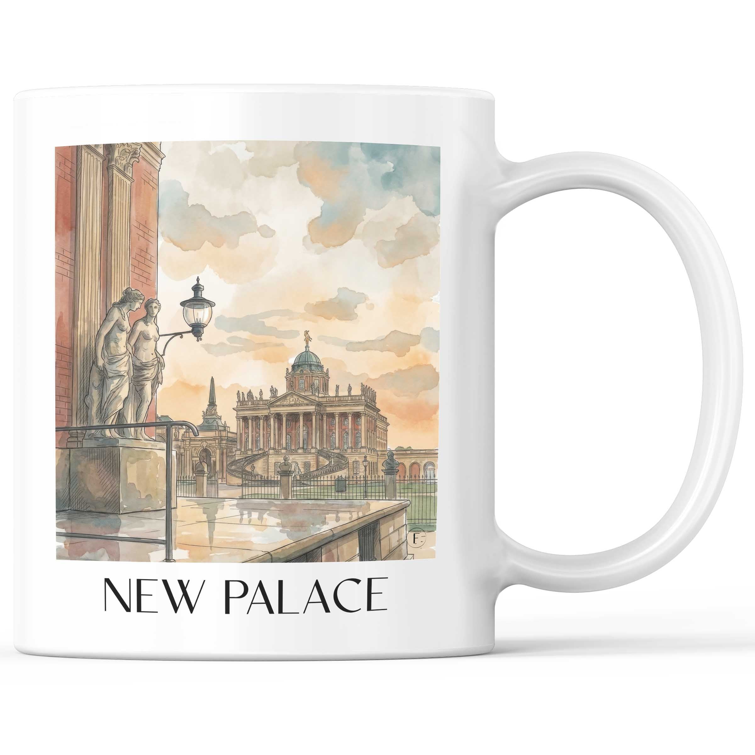Neues Palais Kaffeebecher - Potsdam - Deutschland Becher - Kaffeetasse im Aquarell Stil - favplace