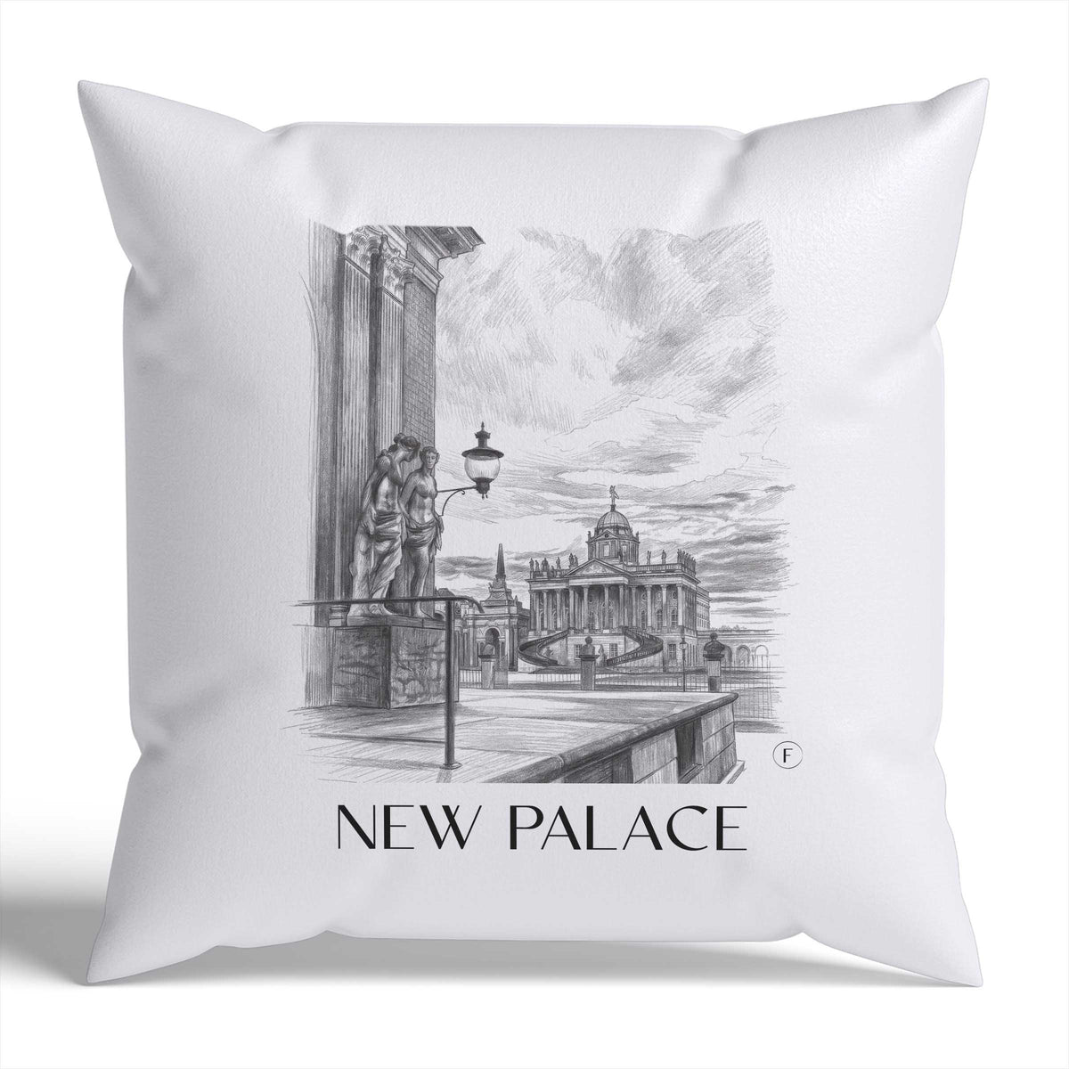 Neues Palais Kissenhülle - Zierkissen Bezug - Potsdam - Deutschland Kissen bzw. Kissenbezug im Zeichnung Stil - favplace