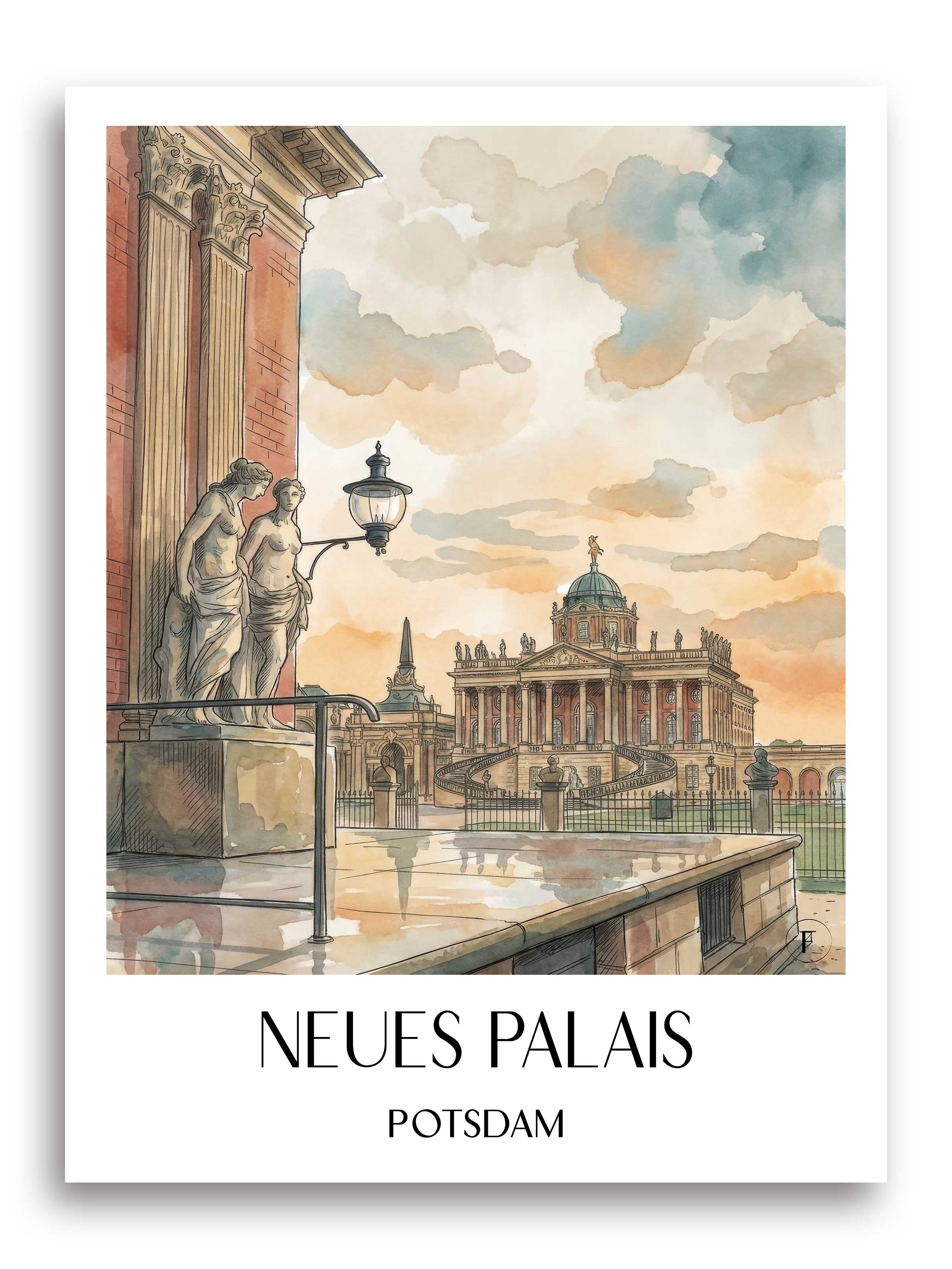 neues-palais-potsdam-deutschland-poster-aquarell